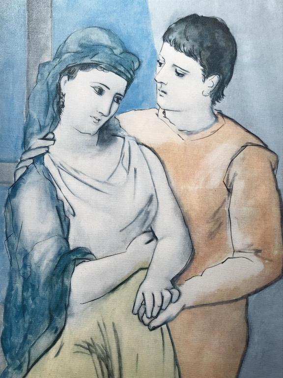 Framed PICASSO Print On Board, The Lovers (1 of 7)