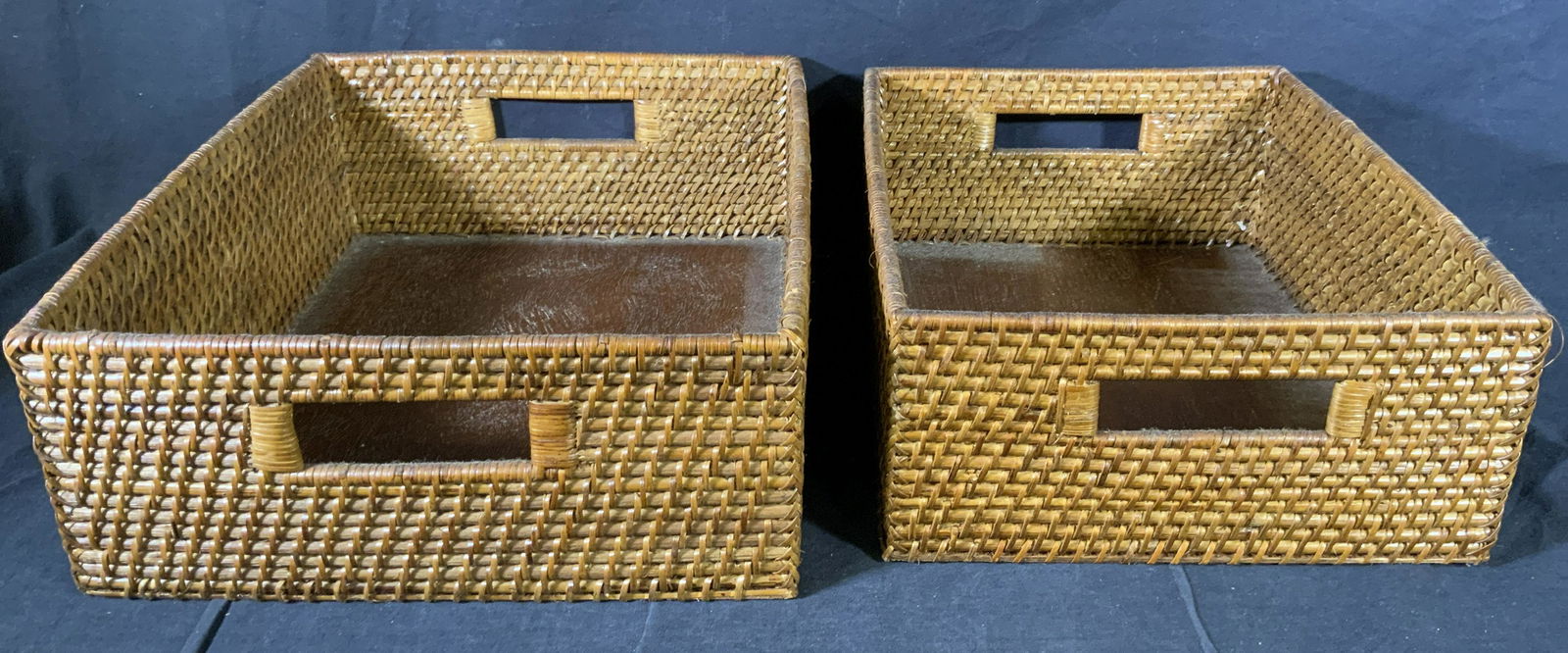 Set 2 Woven Rattan Baskets (1 of 6)