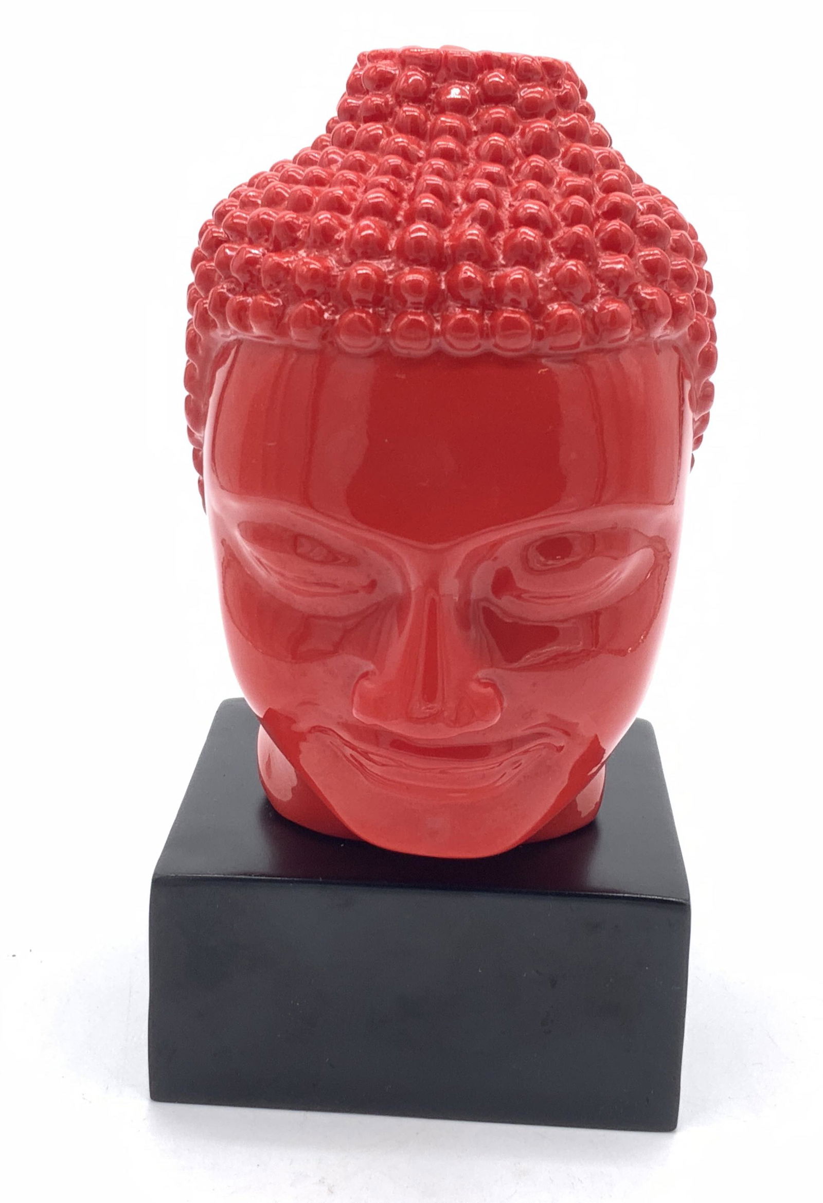 Red Composite Buddha Head Statue (1 of 7)