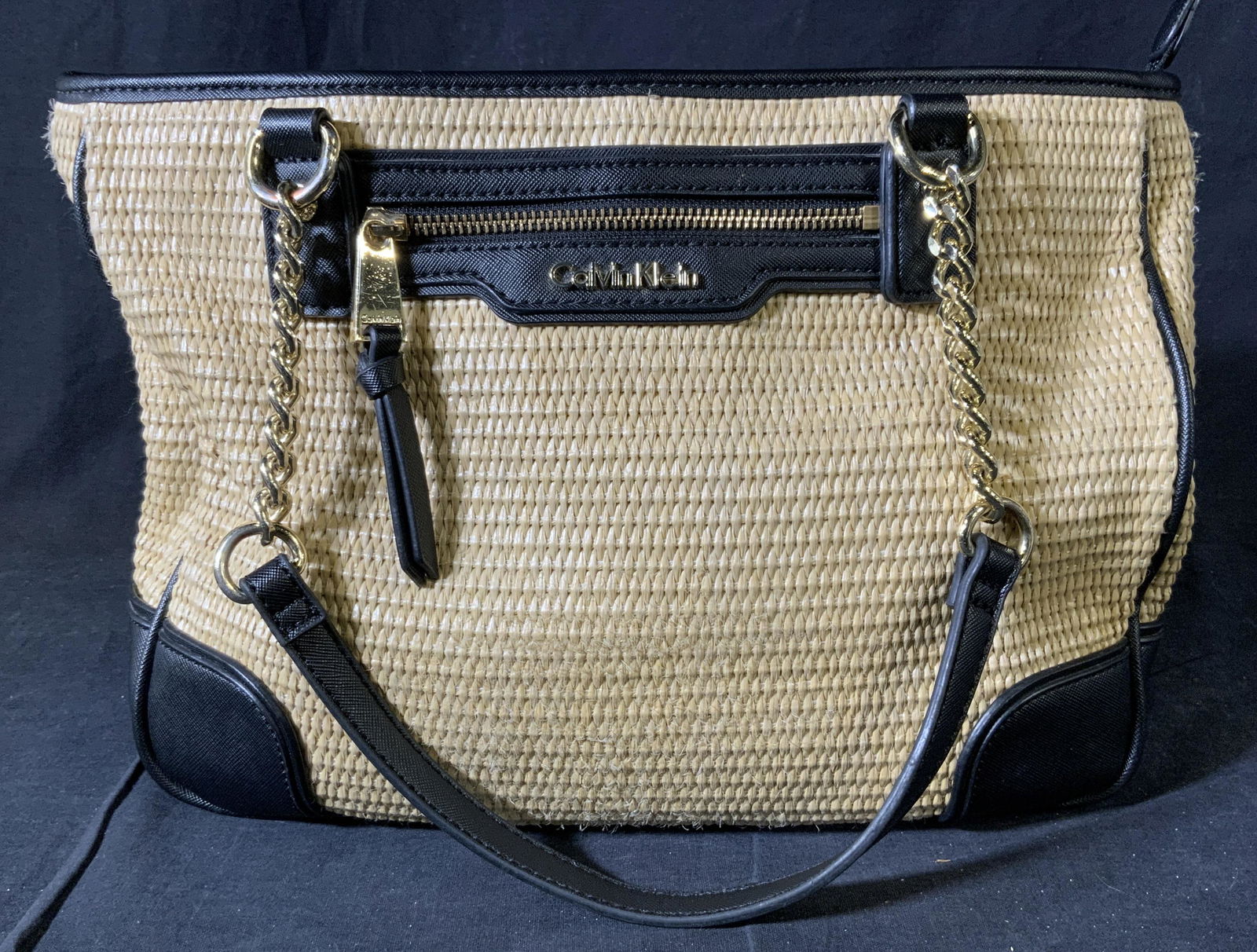 CALVIN KLEIN Straw Handbag (1 of 8)