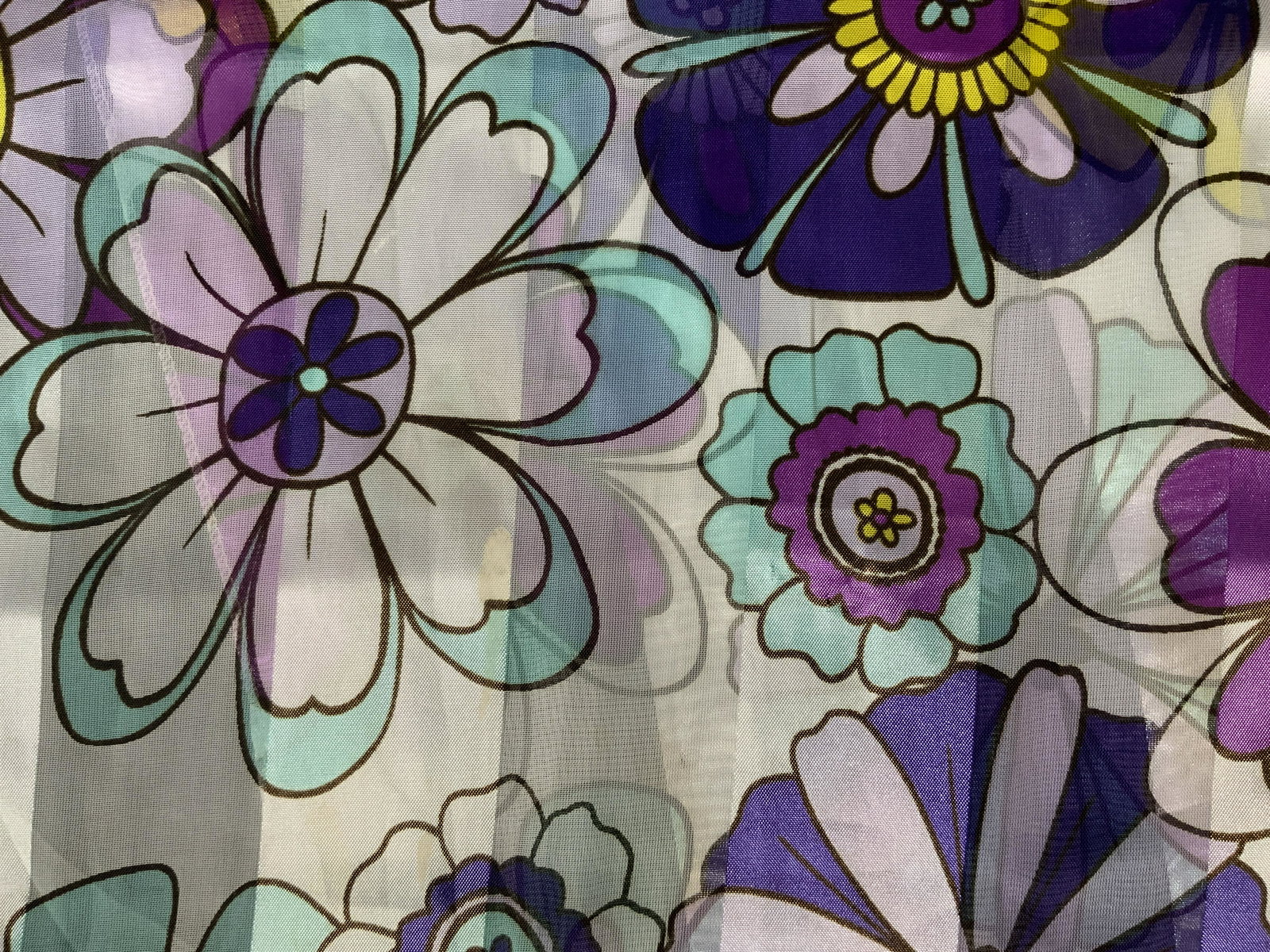 Floral Print Scarf, Fashion Accessory: Floral Print Scarf, label reads ‘100% polyester Made in Korea’, measures 58 1/2 x 13 1/8 inches, significant staining to scarf, Property of Trump Tower Manhattan Estate, large collection of never