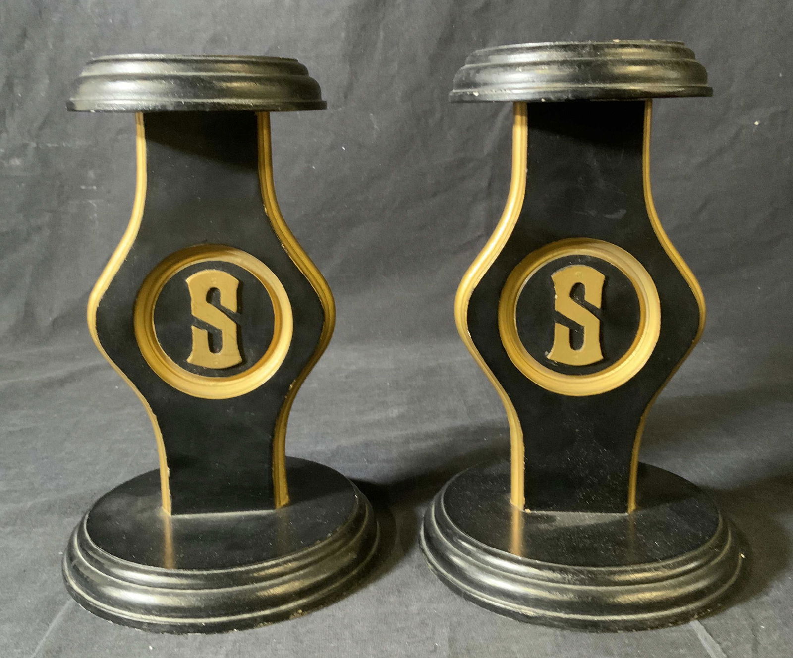 Pair Vintage Wooden Wig Stands (1 of 6)