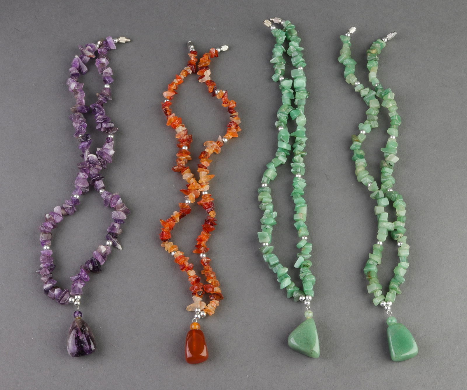 Beaded Aventurine Amethyst & Carnelian Necklaces 4 (1 of 4)