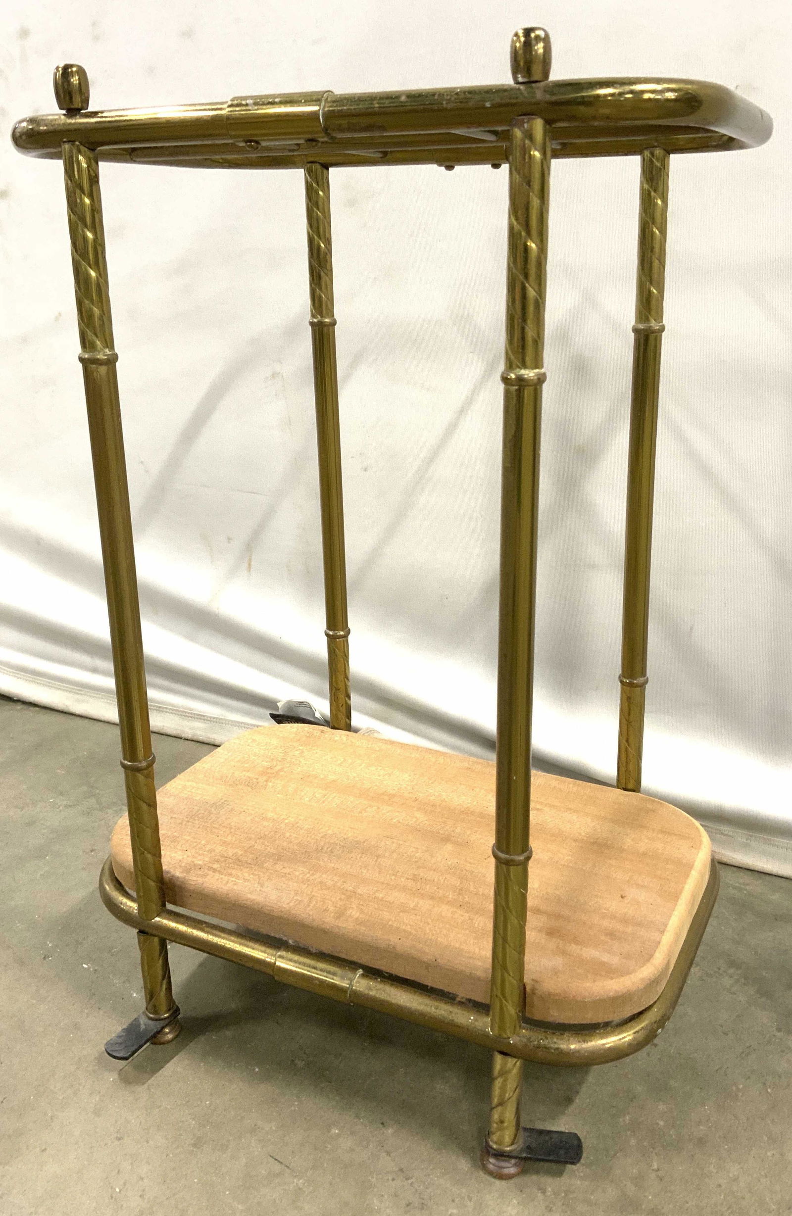 Vintage Brass & Wooden Umbrella Stand (1 of 8)