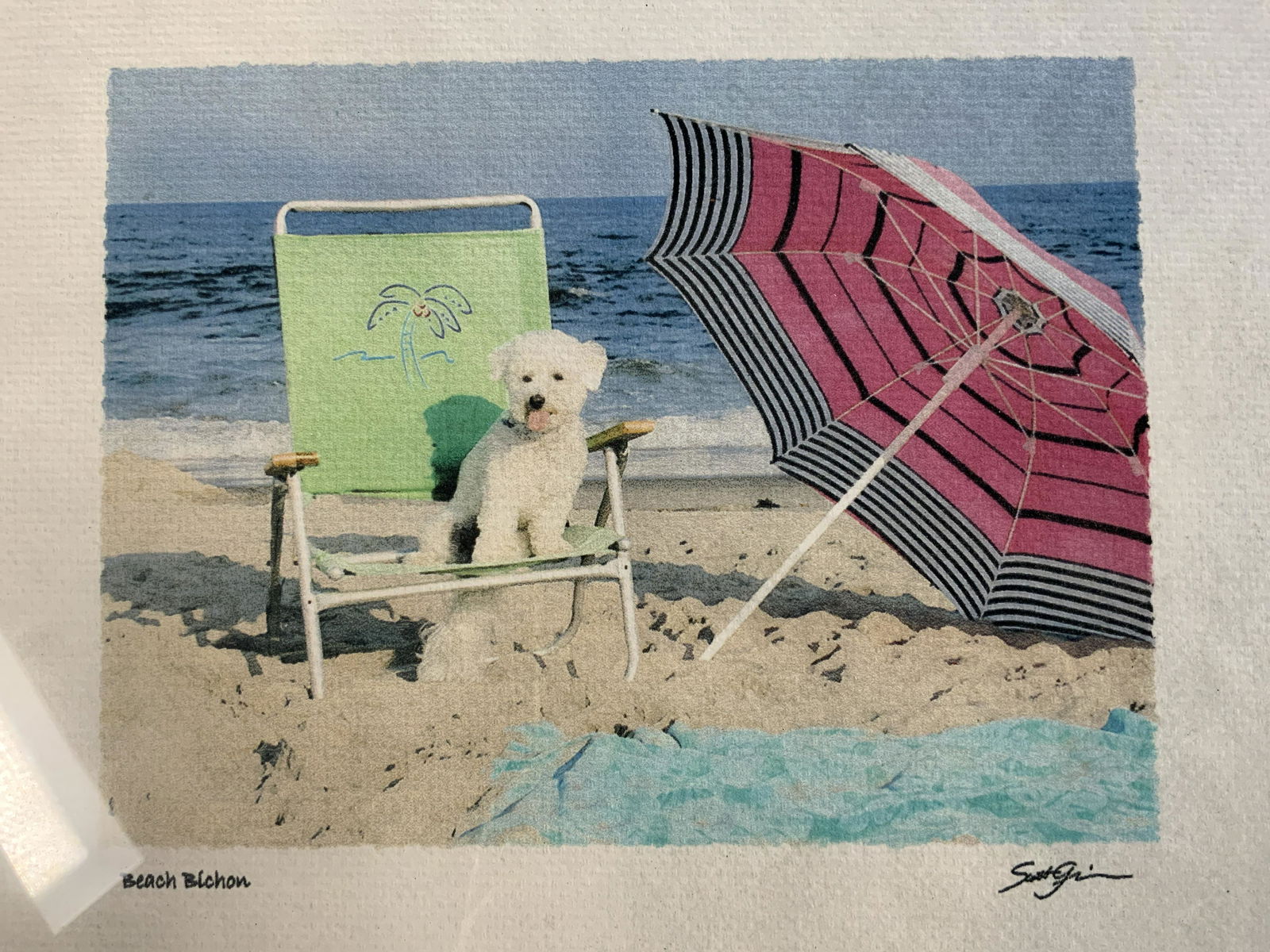 SCOTT GRISWOLD Beach Bichon Lithograph Artwork (1 of 6)
