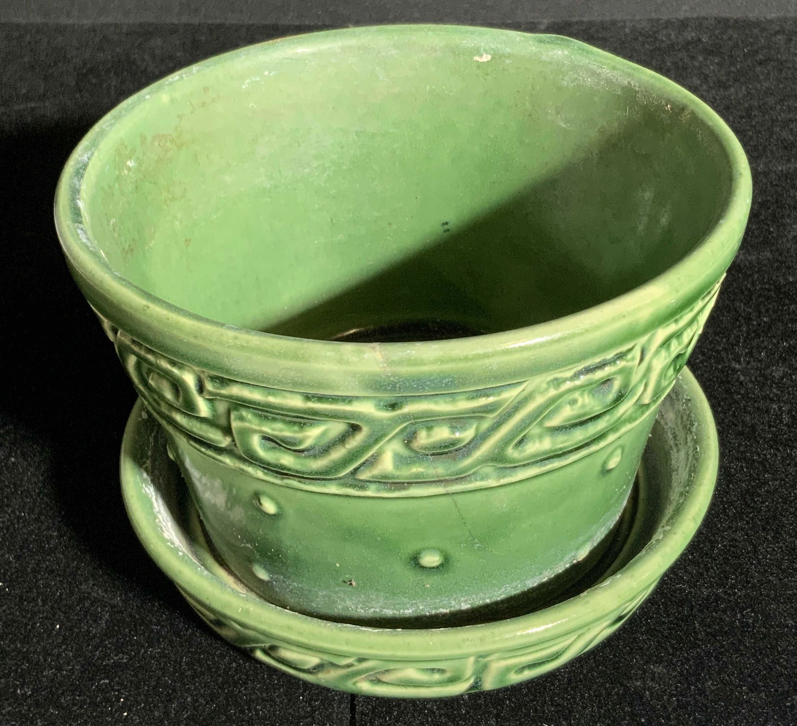 Vintage MCCOY Signed Green Glazed Ceramic Planter (1 of 7)