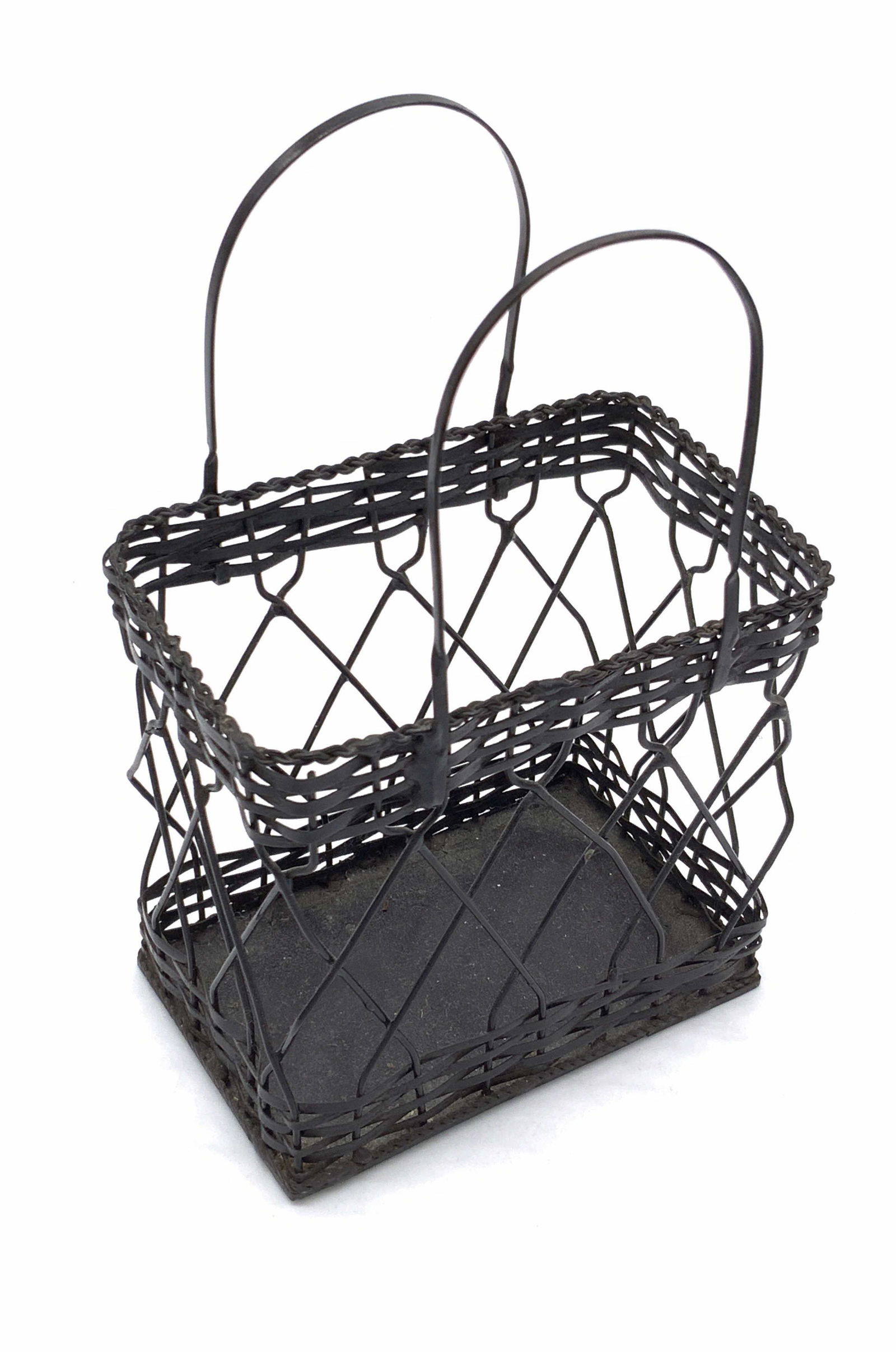 Handmade Miniature Brown Wire Basket (1 of 10)