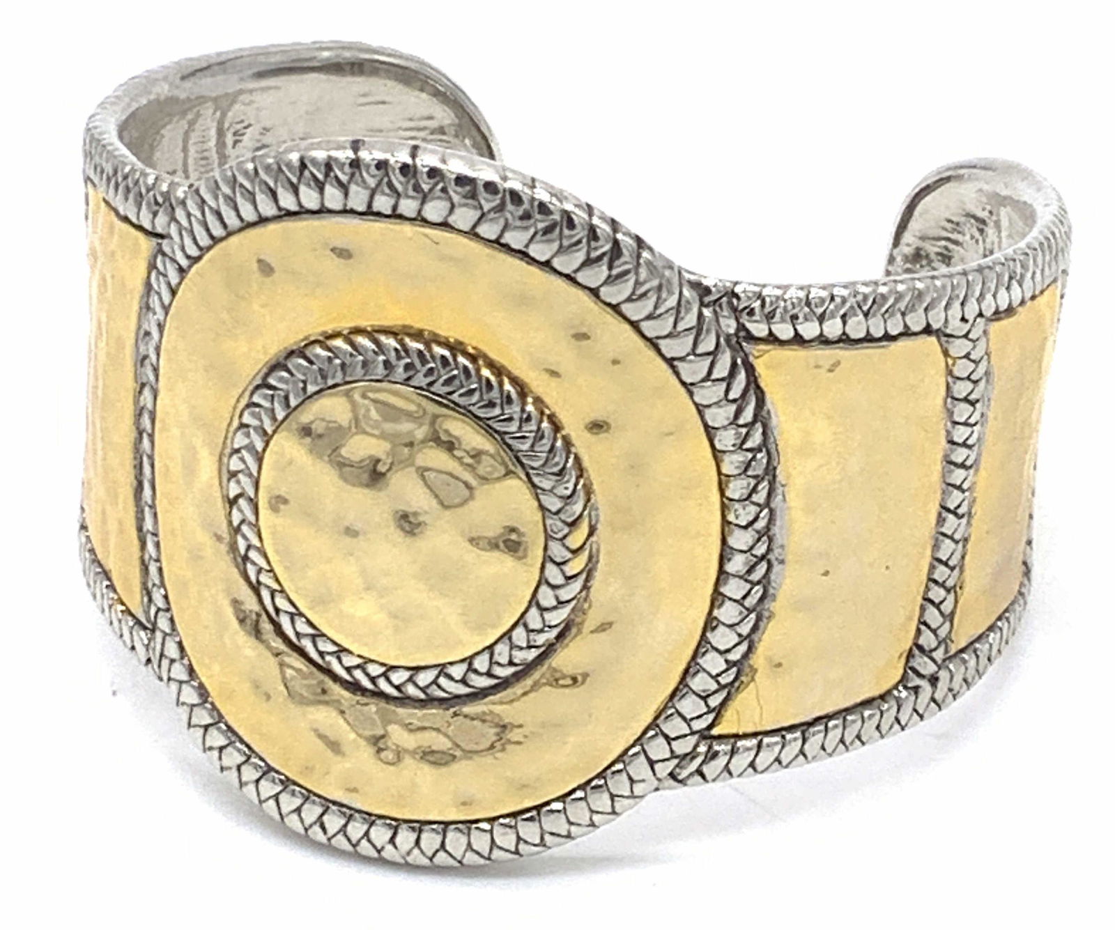 Hammered & Etched Statement Cuff Bracelet (1 of 7)