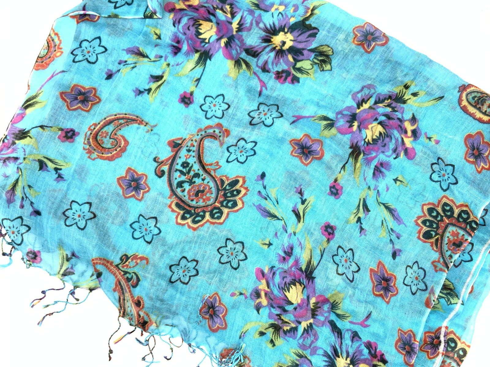 Paisley Gauze Fashion Scarf/ Wrap (1 of 6)