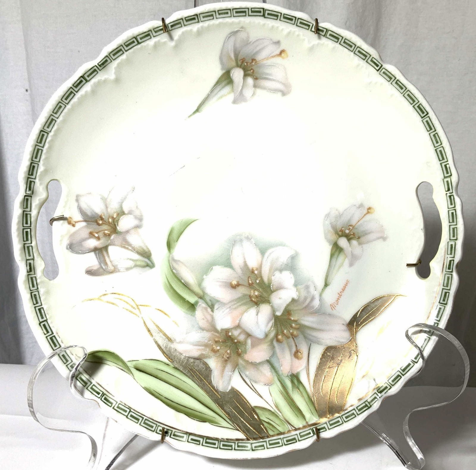 Signed MONTREAUX HandPainted Ceramic Plate Germany (1 of 6)