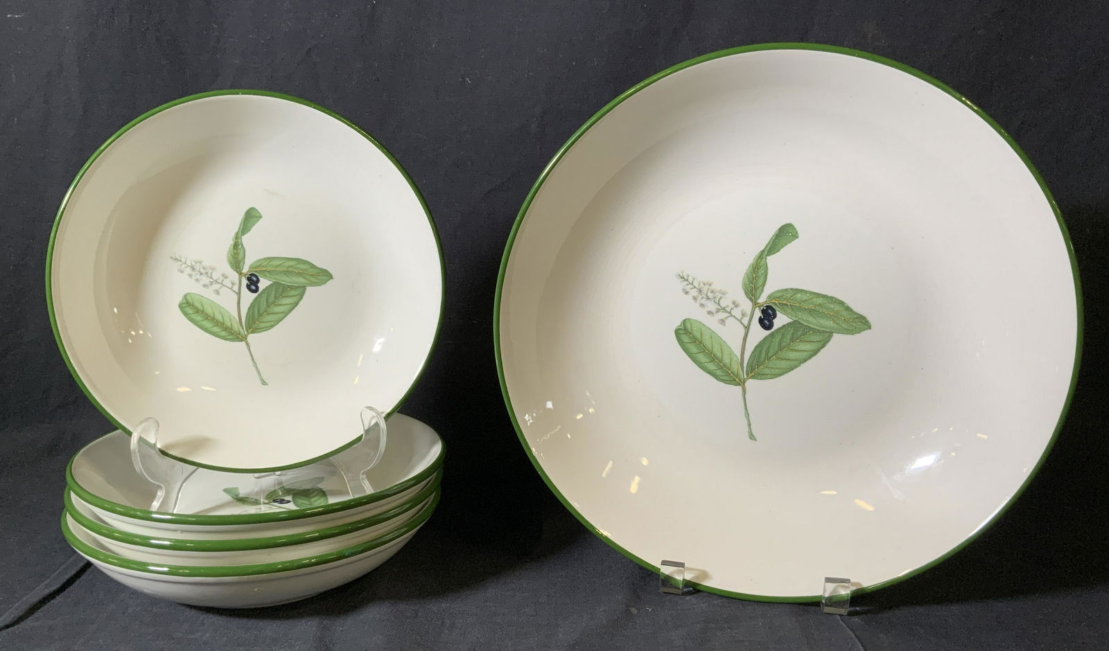 Set 5 Ceramic Bowls & Serving Bowl, Italy (1 of 8)