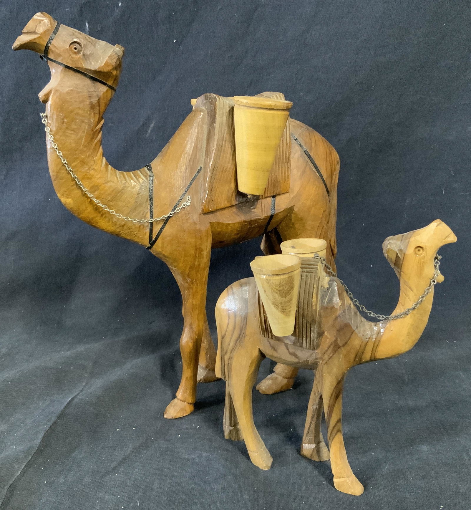 Group lot 2 Wooden Camel Figurines (1 of 6)