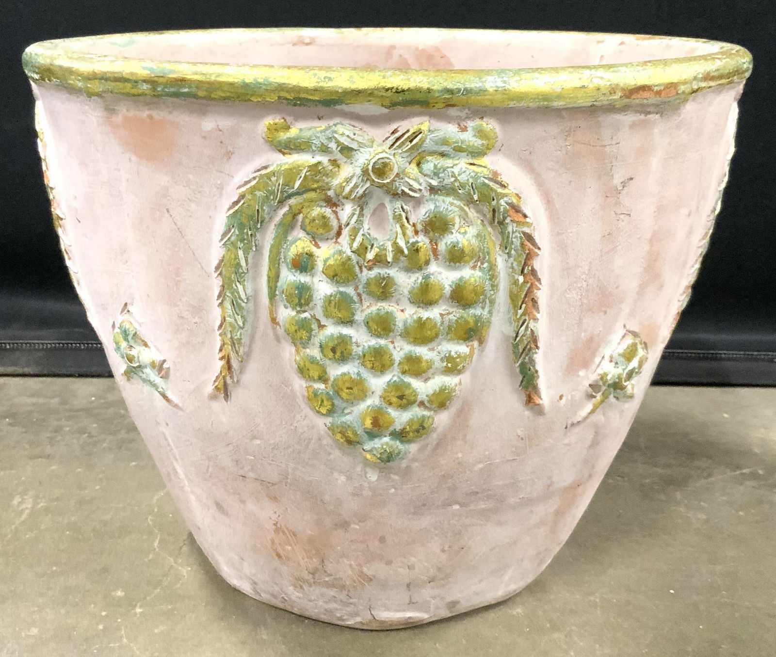 Vintage Ceramic Planter W Gold Leaf (1 of 8)