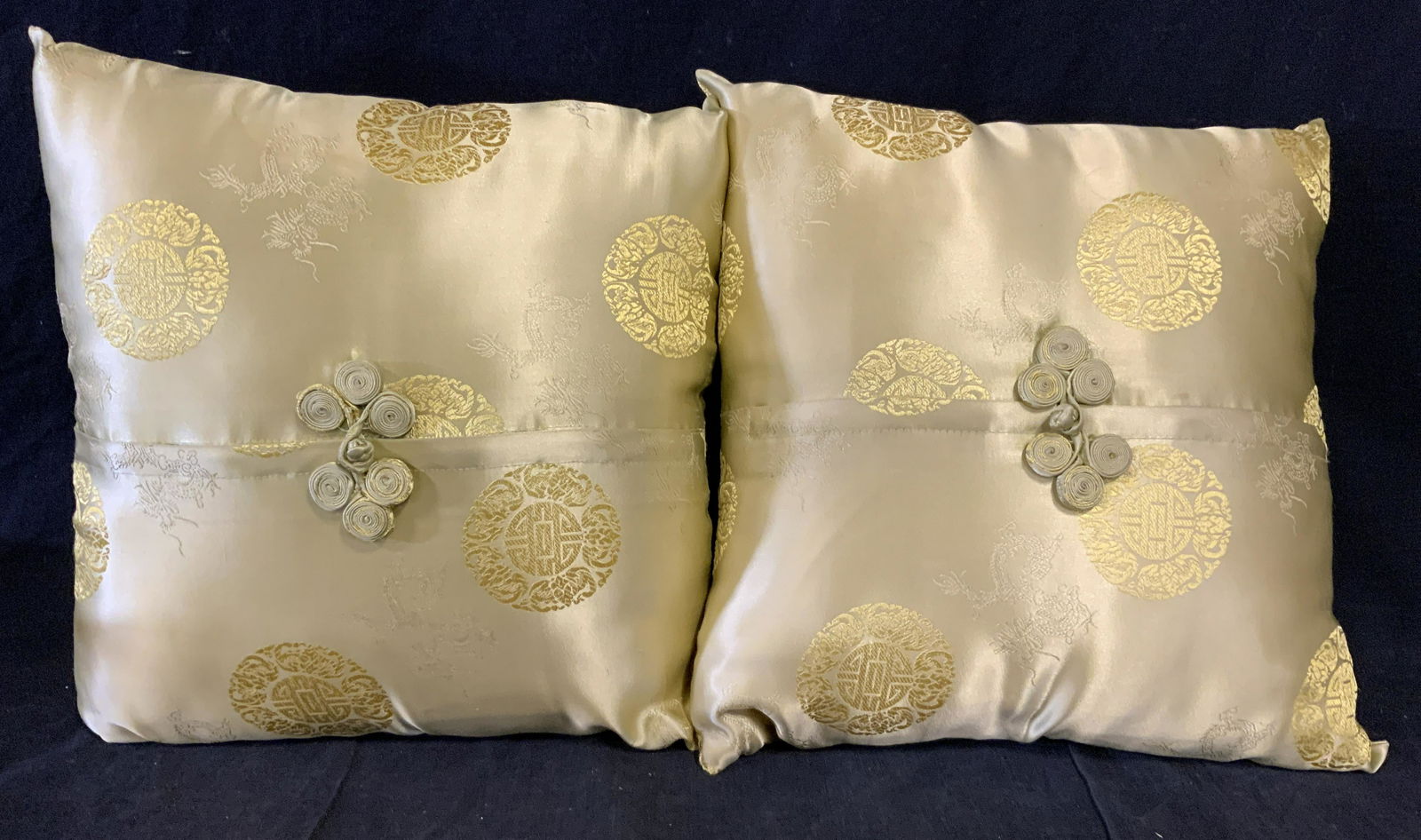 Pair Chinese Silk Pillows (1 of 6)