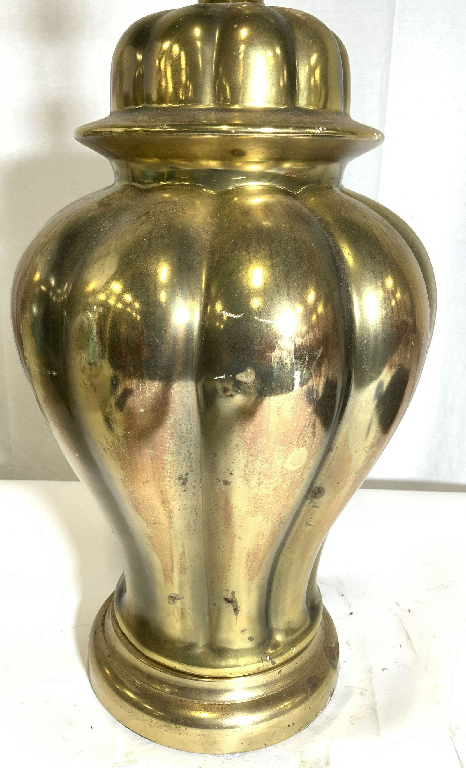 Vintage Gold Toned Urn Style Metal Lamp (1 of 7)