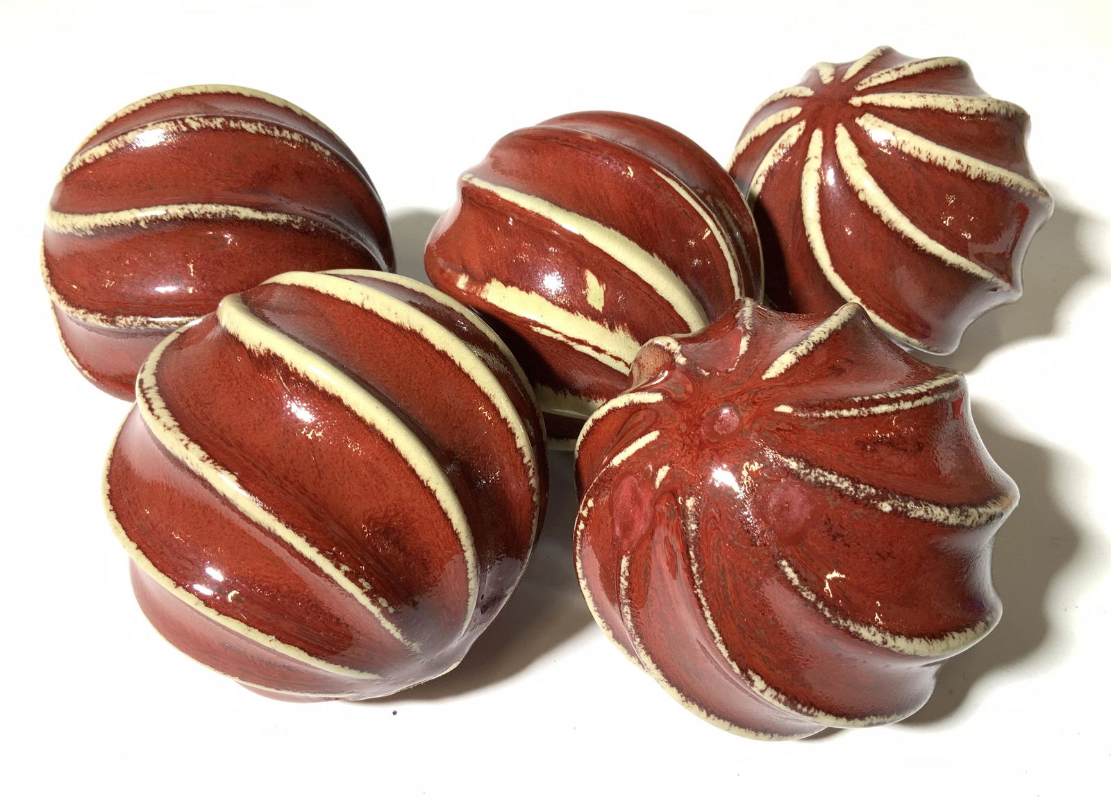 Set 5 Glazed Ceramic Centerpiece Orb Vessels (1 of 5)