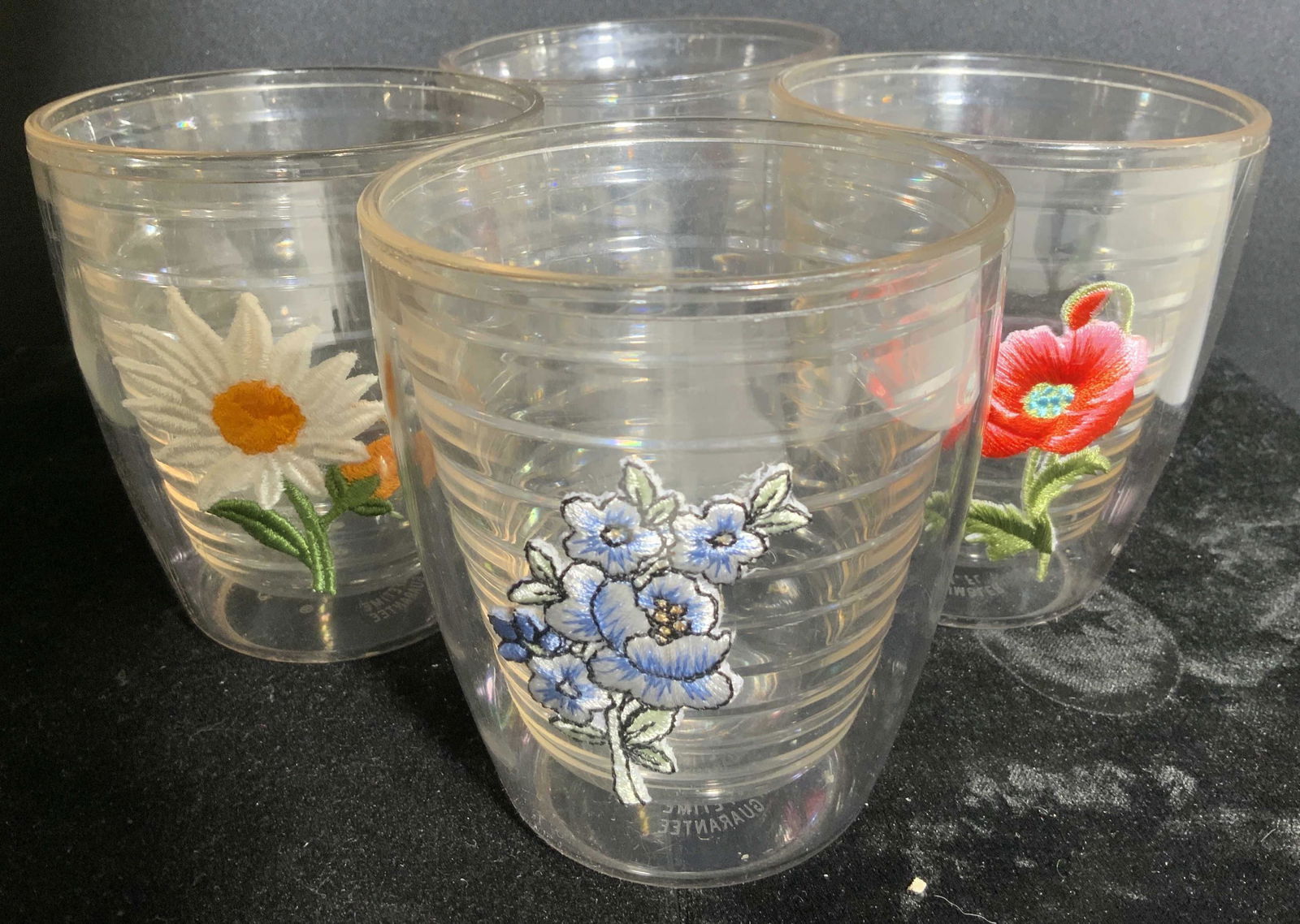 Lot 4 TERVIS TUMBLERS W Floral Patches (1 of 6)