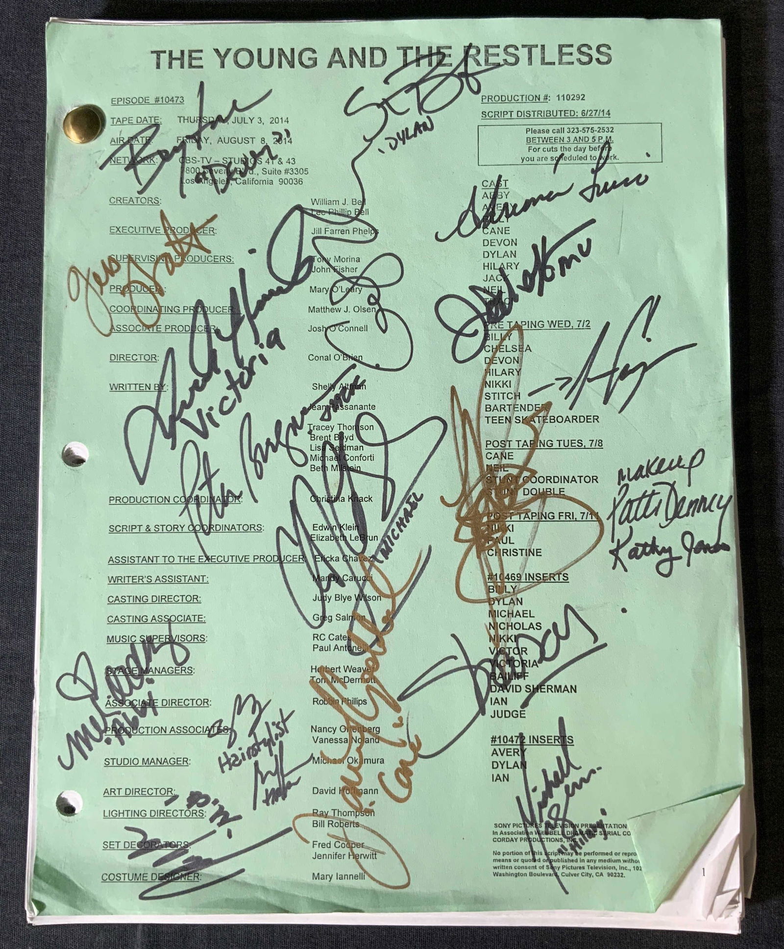 Signed The Young and the Restless Script (1 of 6)
