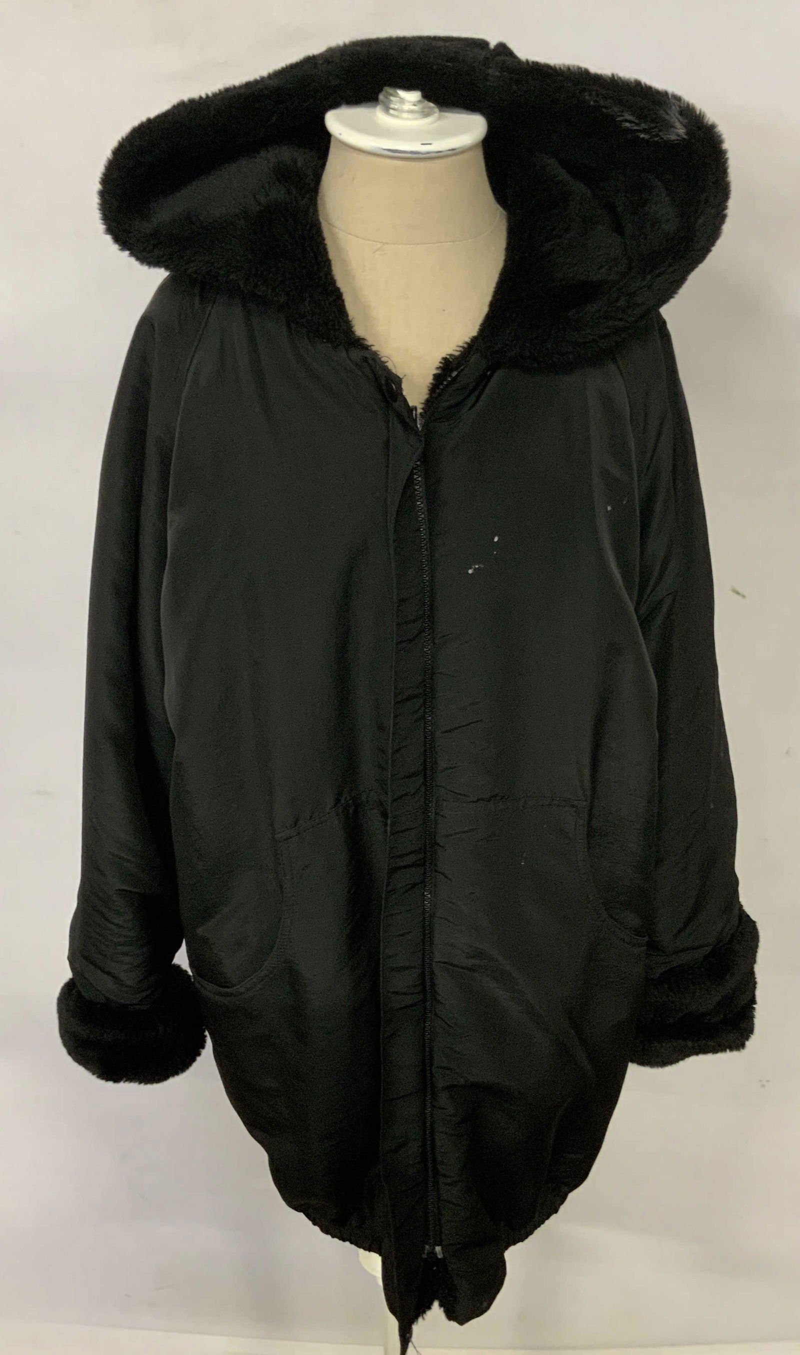 JOY PHILBIN J. Percy Black Faux Fur Lined Coat (1 of 17)