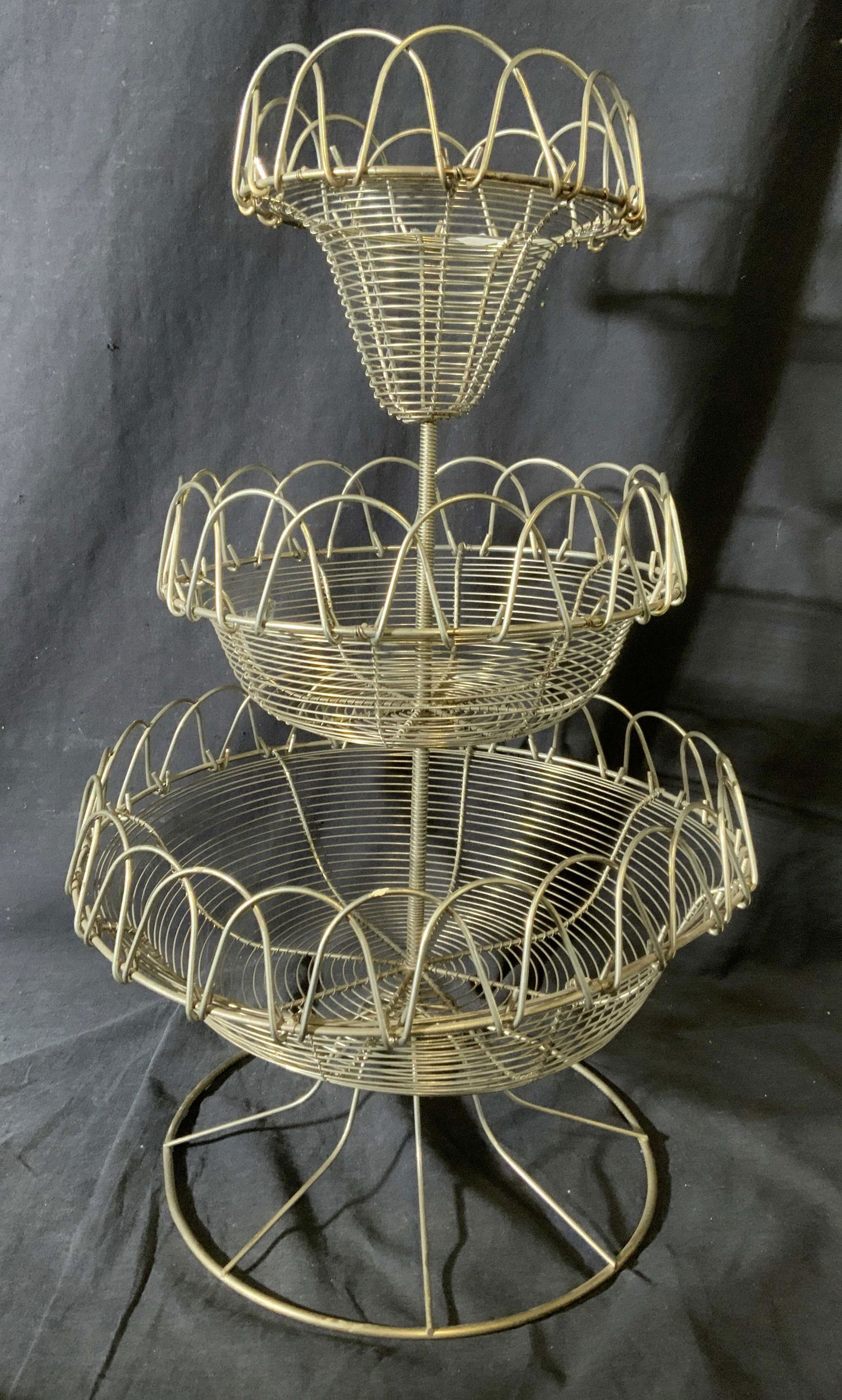Vintage Wire Metal Tiered Basket (1 of 6)