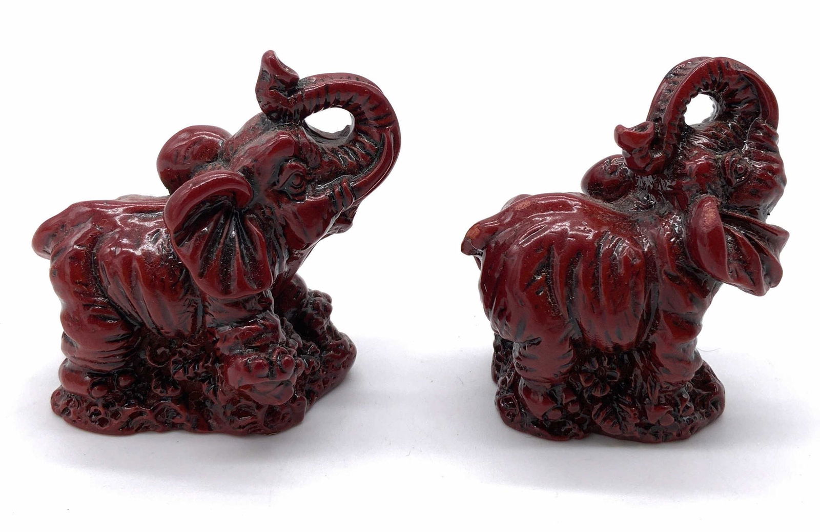 Pair Wooden Elephant Figurals (1 of 7)