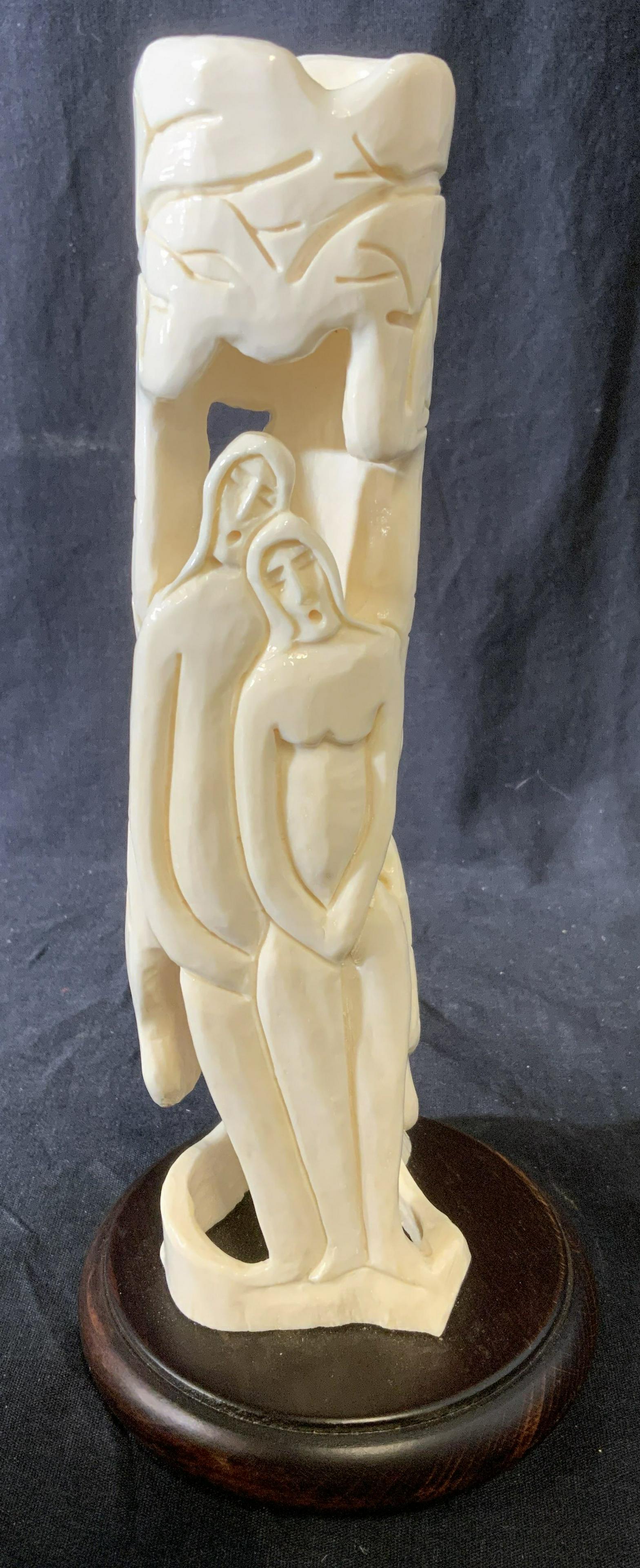 Signed Carved Resin Statue, Israel (1 of 8)