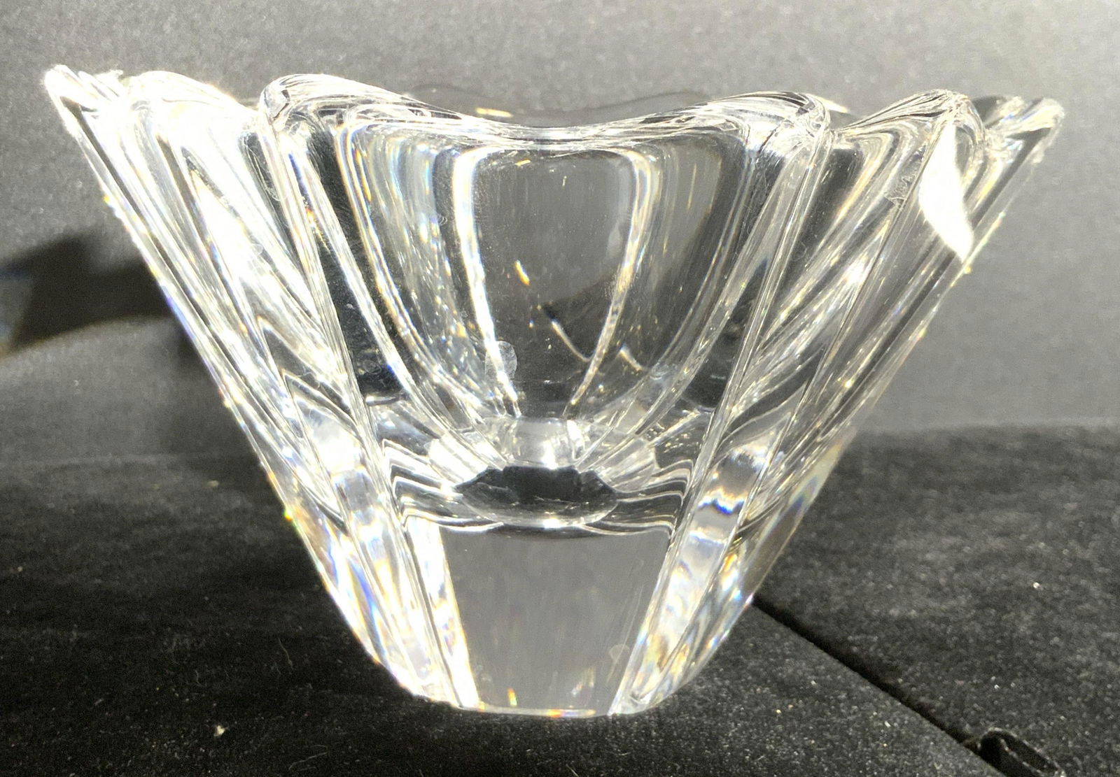 ORREFORS Cut Crystal Vessel Trinket Bowl (1 of 8)