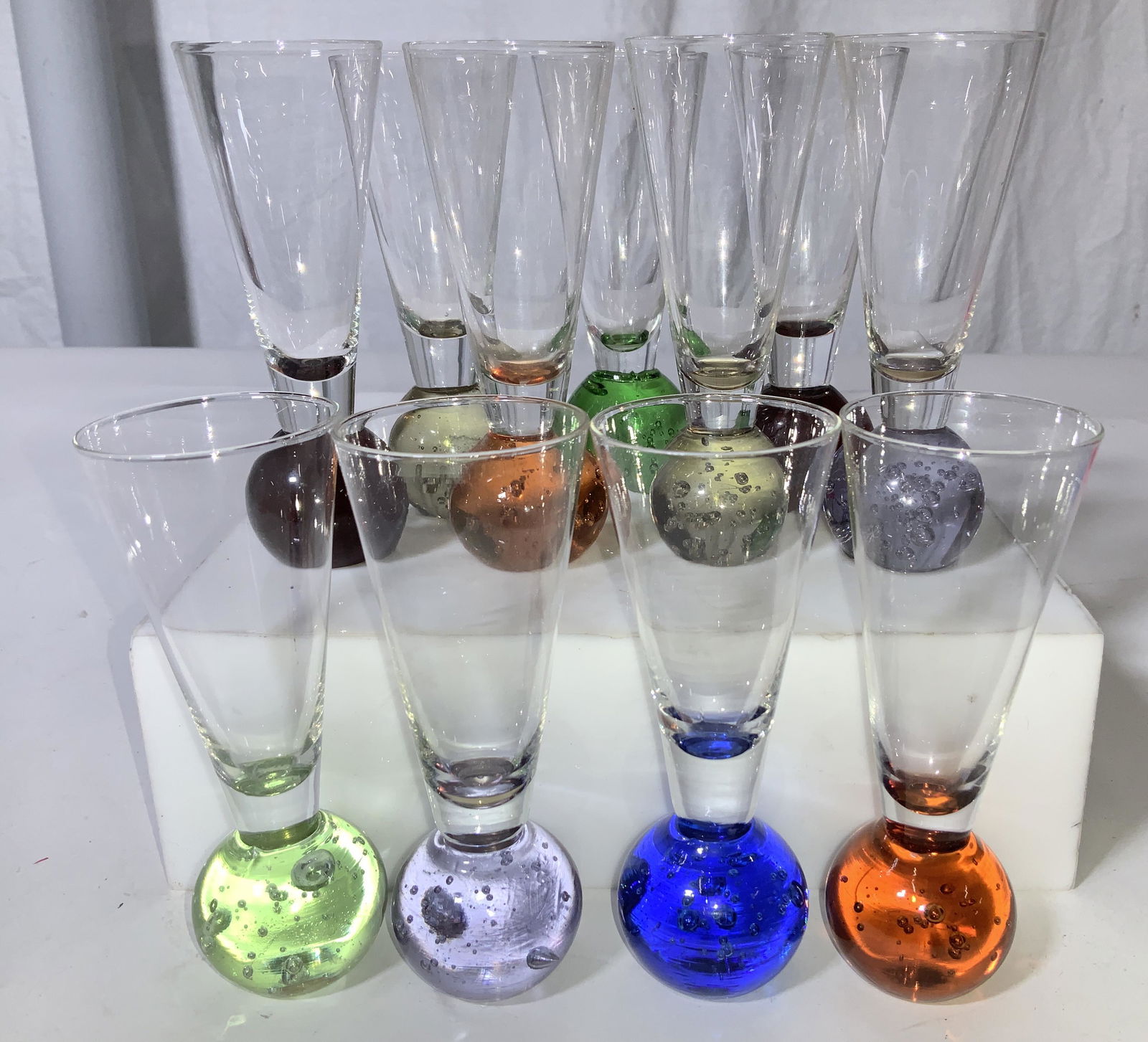 Set 11 Mid Century Art Glass Shooters (1 of 5)