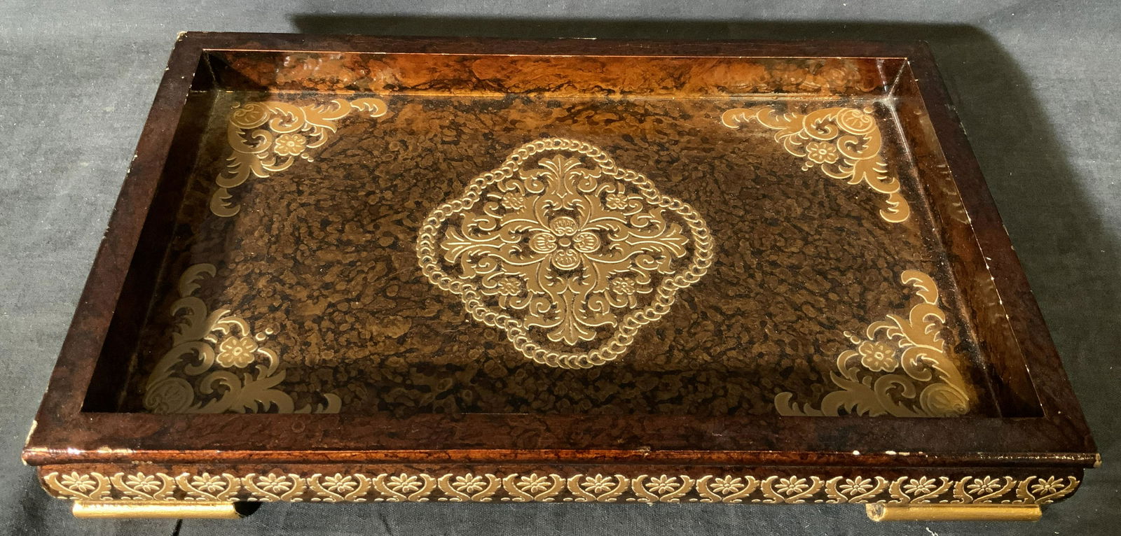 Chinese Hand Carved & Lacquered Wooden Tray (1 of 9)