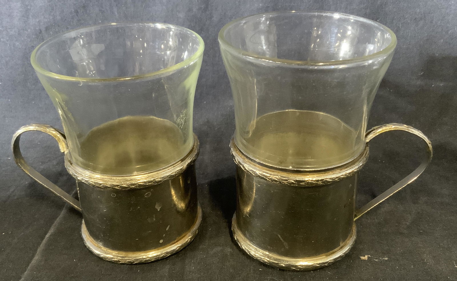 Pair Vintage Coffee Cups, France (1 of 6)