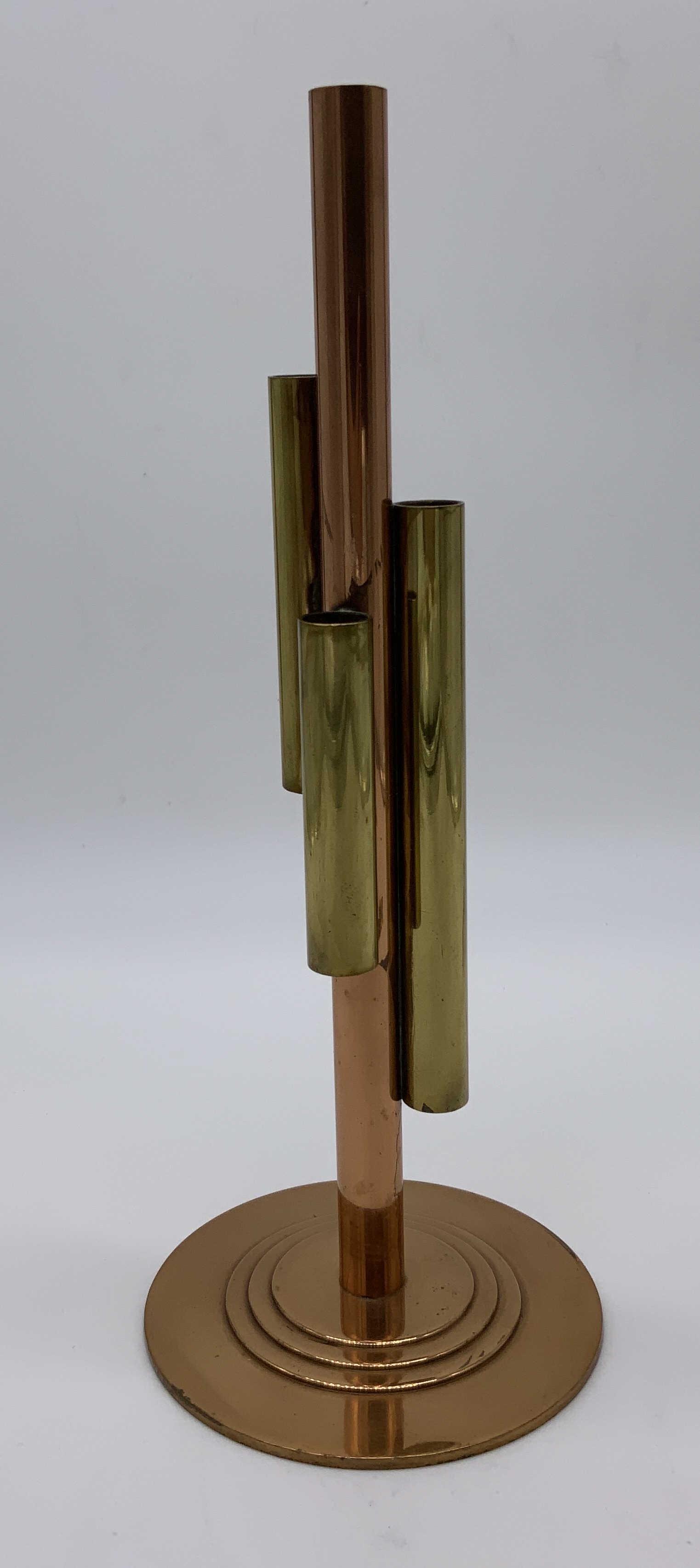 Vintage Art Deco Copper Brass Bud Vase (1 of 5)