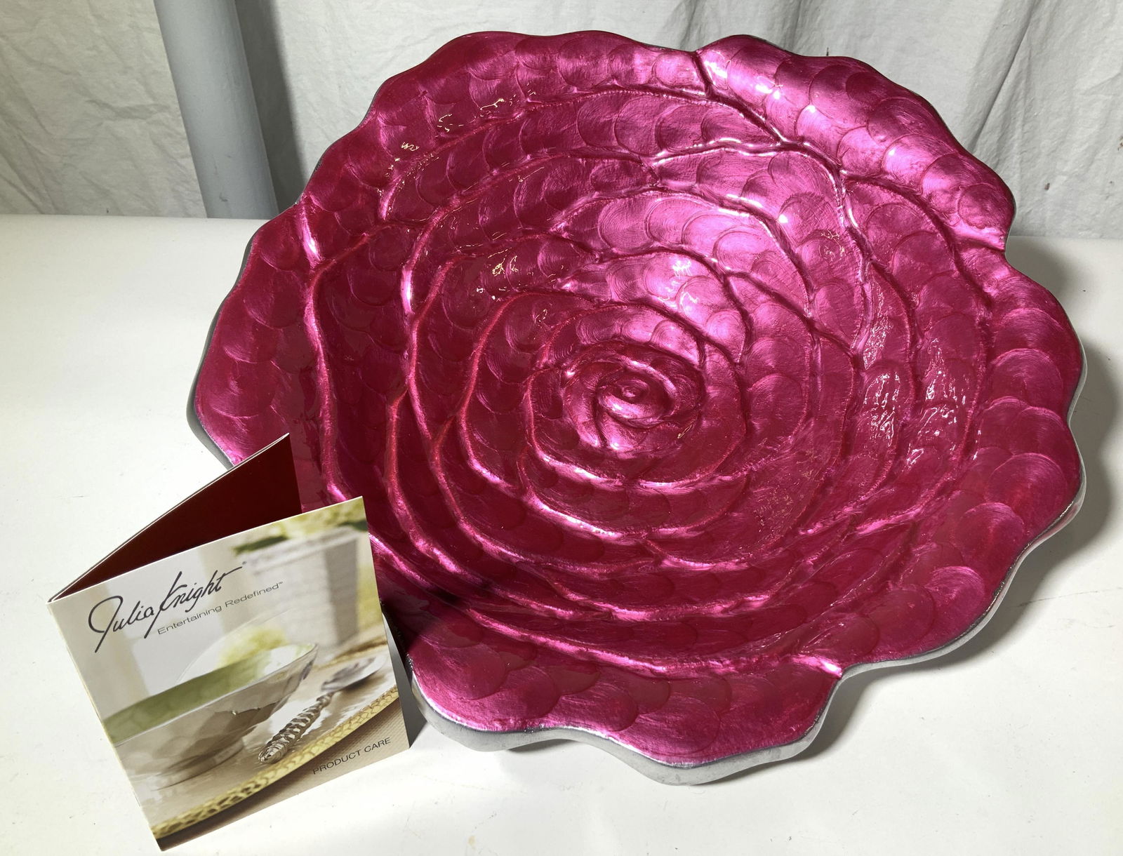Signed Julia Knight 15 in Rose Centerpiece Bowl (1 of 6)