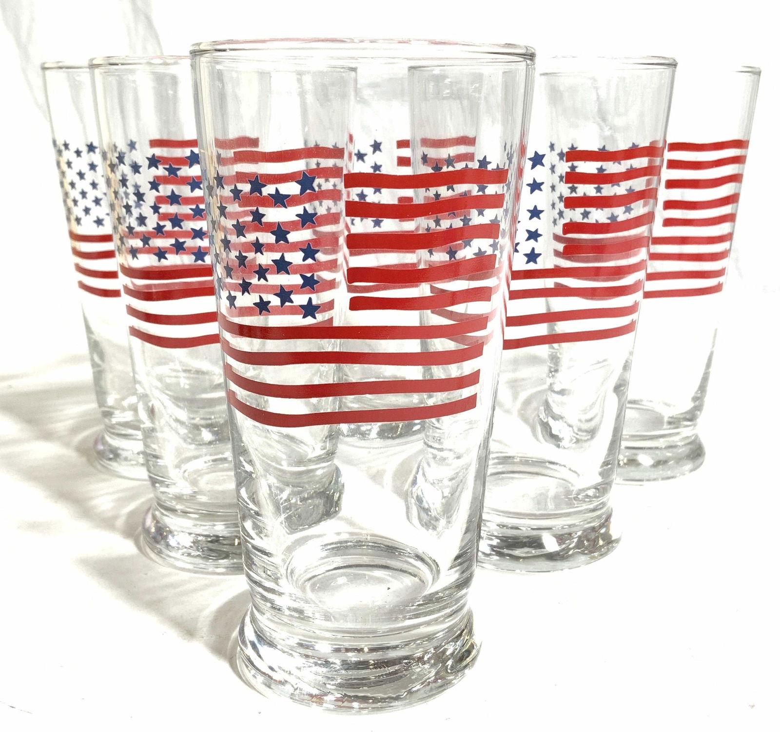 Set 6 American Flag Beverage Glasses (1 of 8)