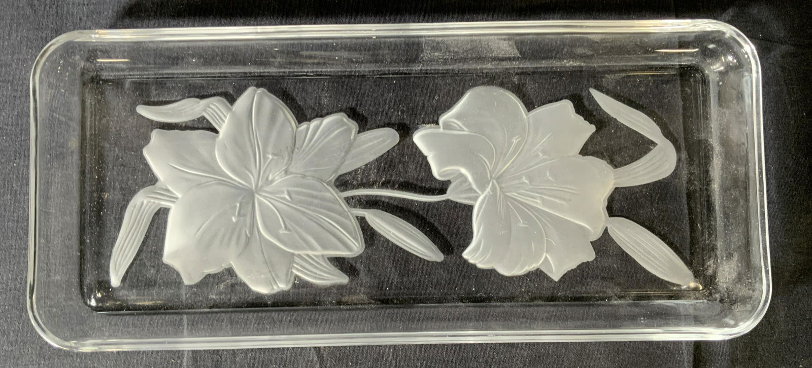 Etched Flower Glass Dish (1 of 6)
