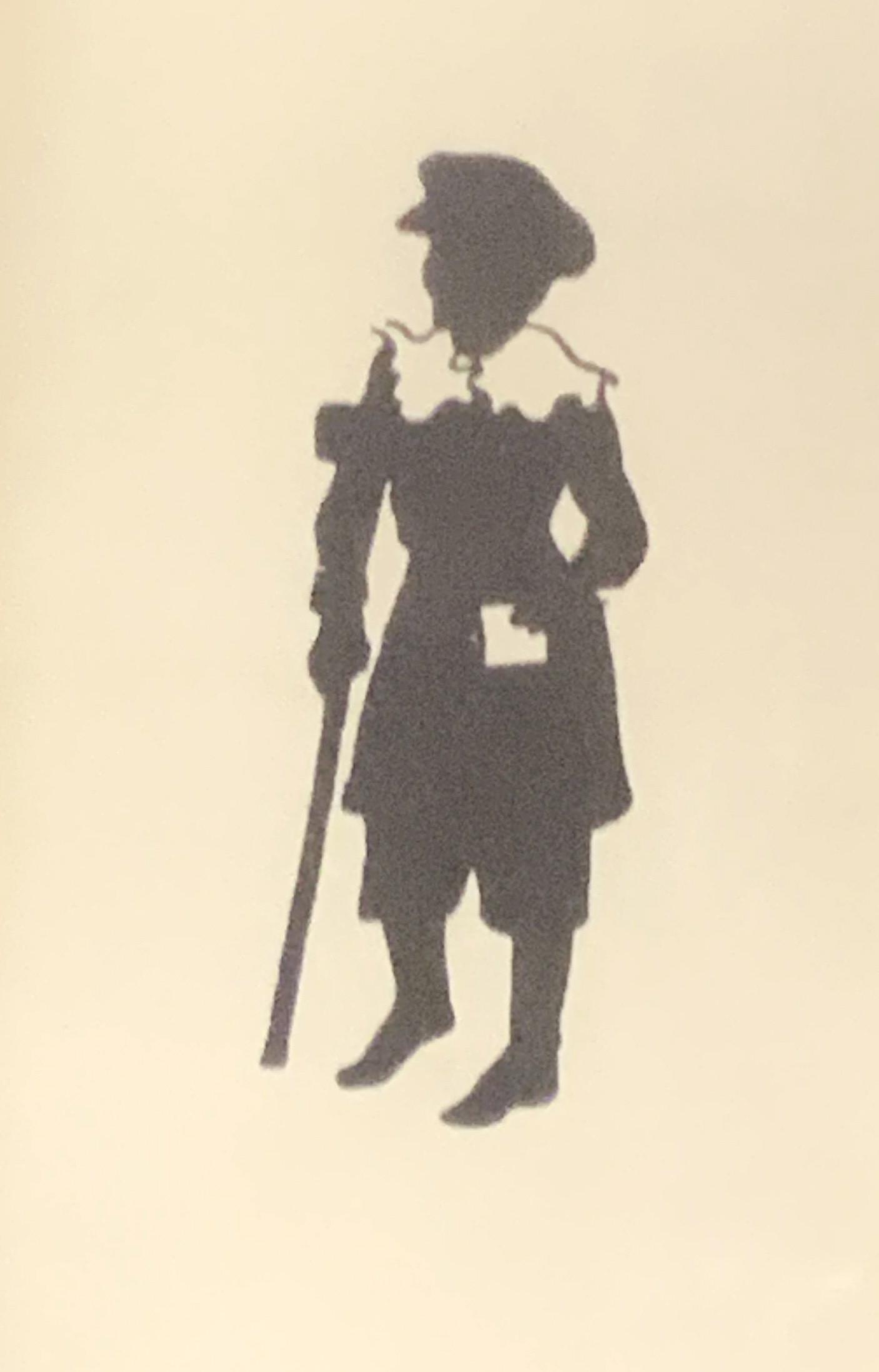 4 Framed Character Figural Silhouetted Lithographs (1 of 6)