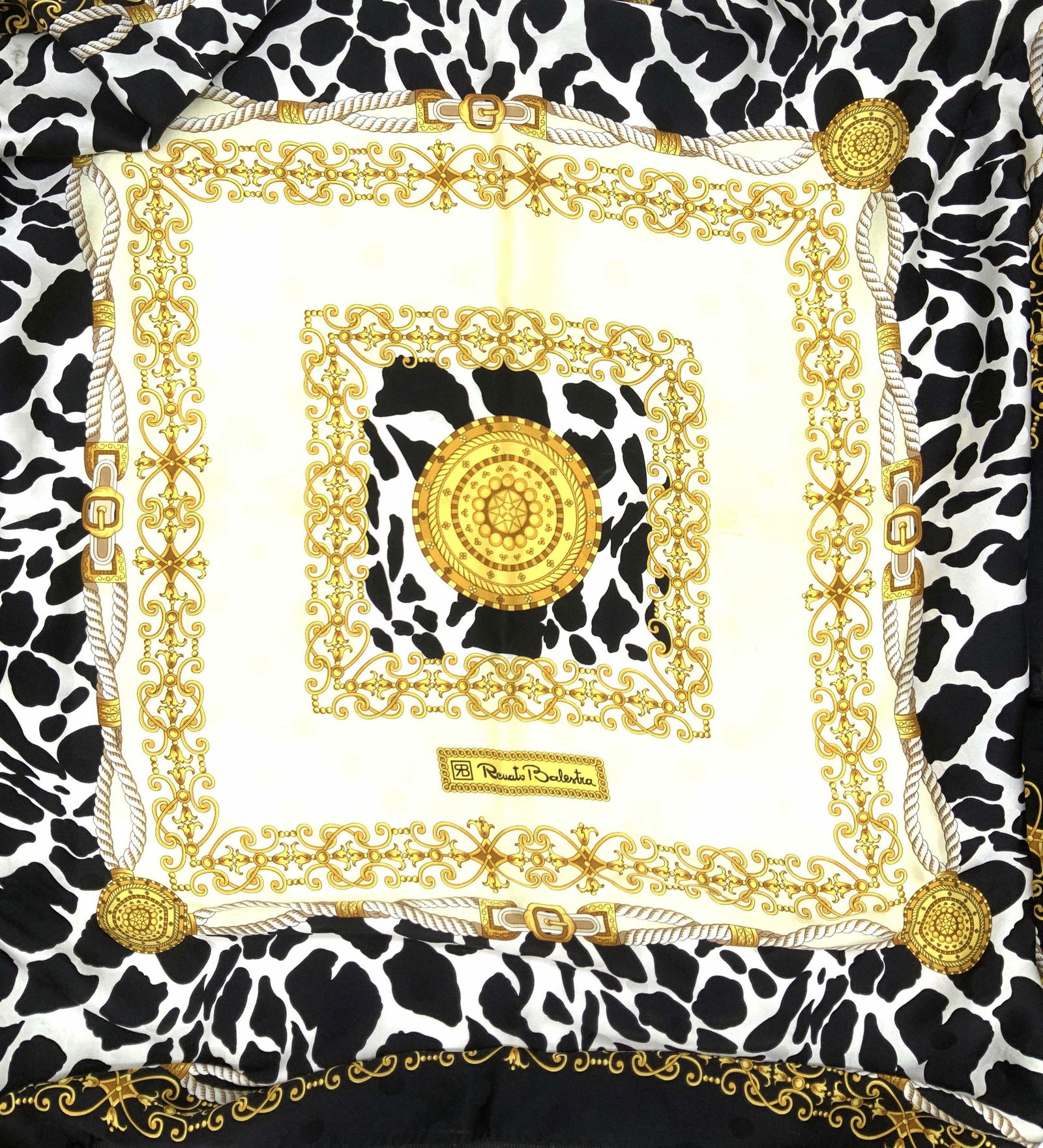 RENATO BALESTRA Animal Print Silk Scarf, Italy (1 of 9)
