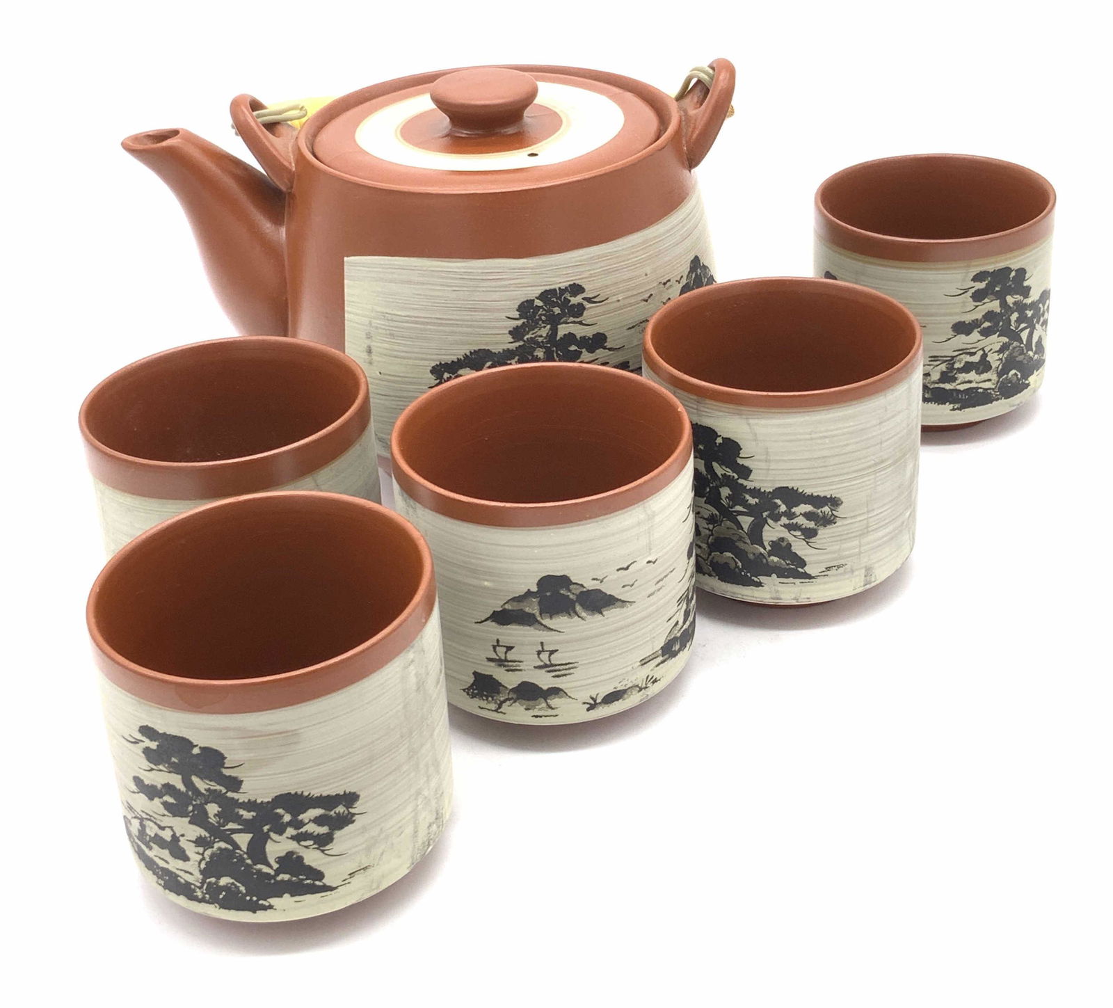 Set 6 Japanese Ceramic Teapot & Teacups With Box (1 of 10)