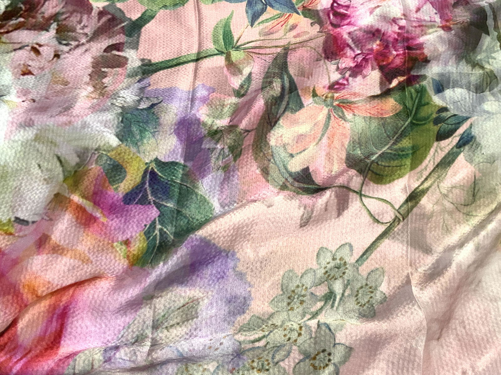 TED BAKER Signed Mulberry Silk Floral Scarf (1 of 10)