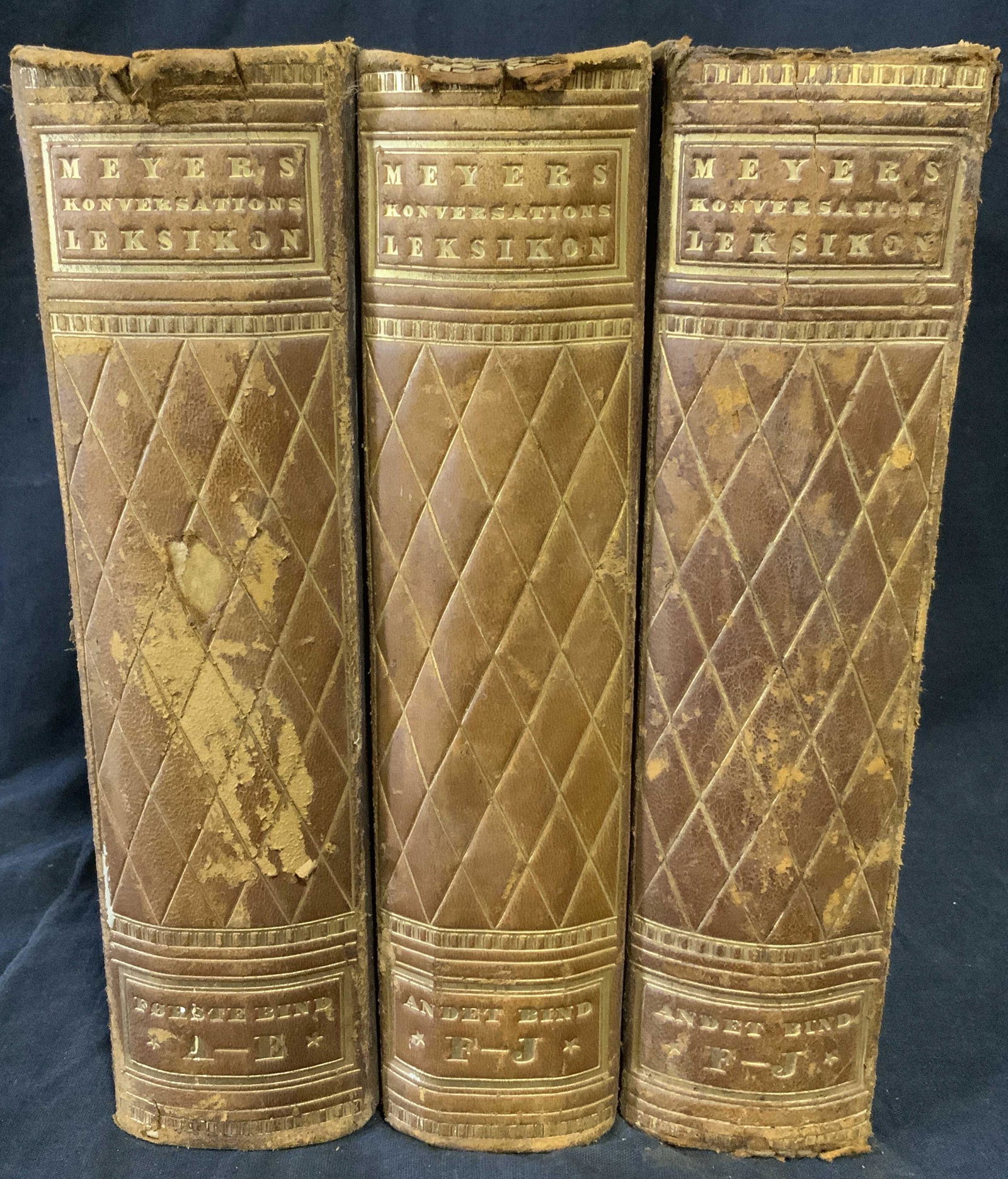 Lot 3 Antique MEYERS KONVERSATIONS LEKSIKON (1 of 5)