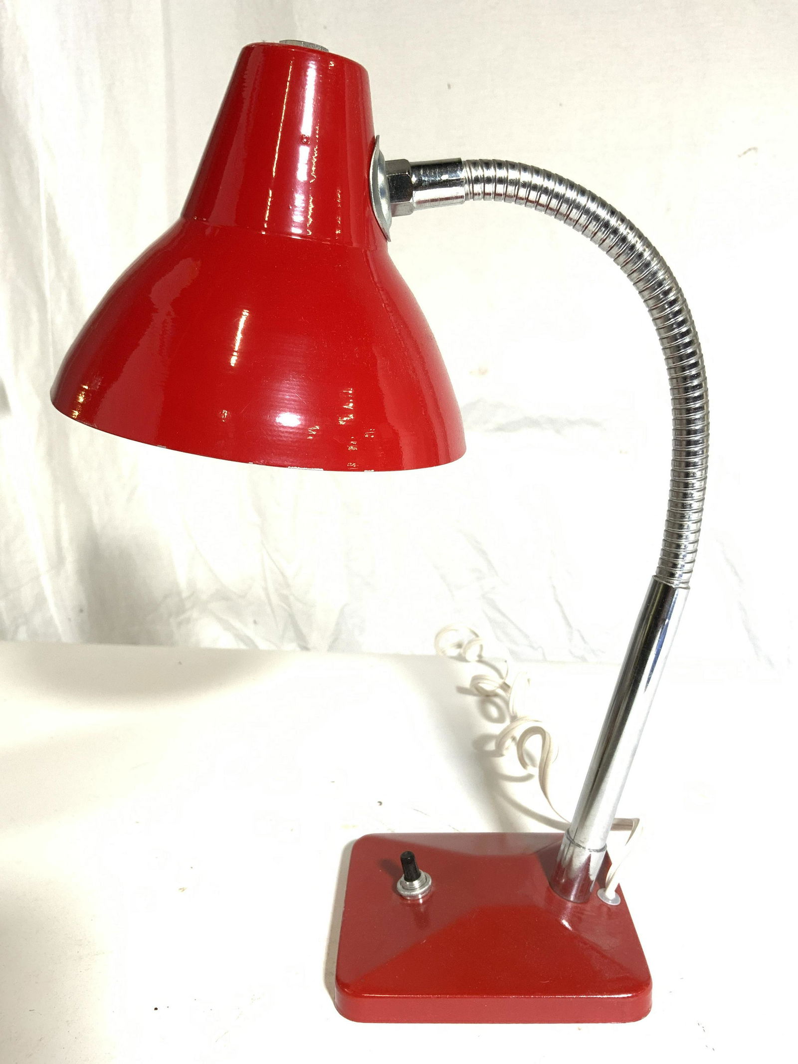 Vintage Red Retro Metal Desk Lamp (1 of 8)