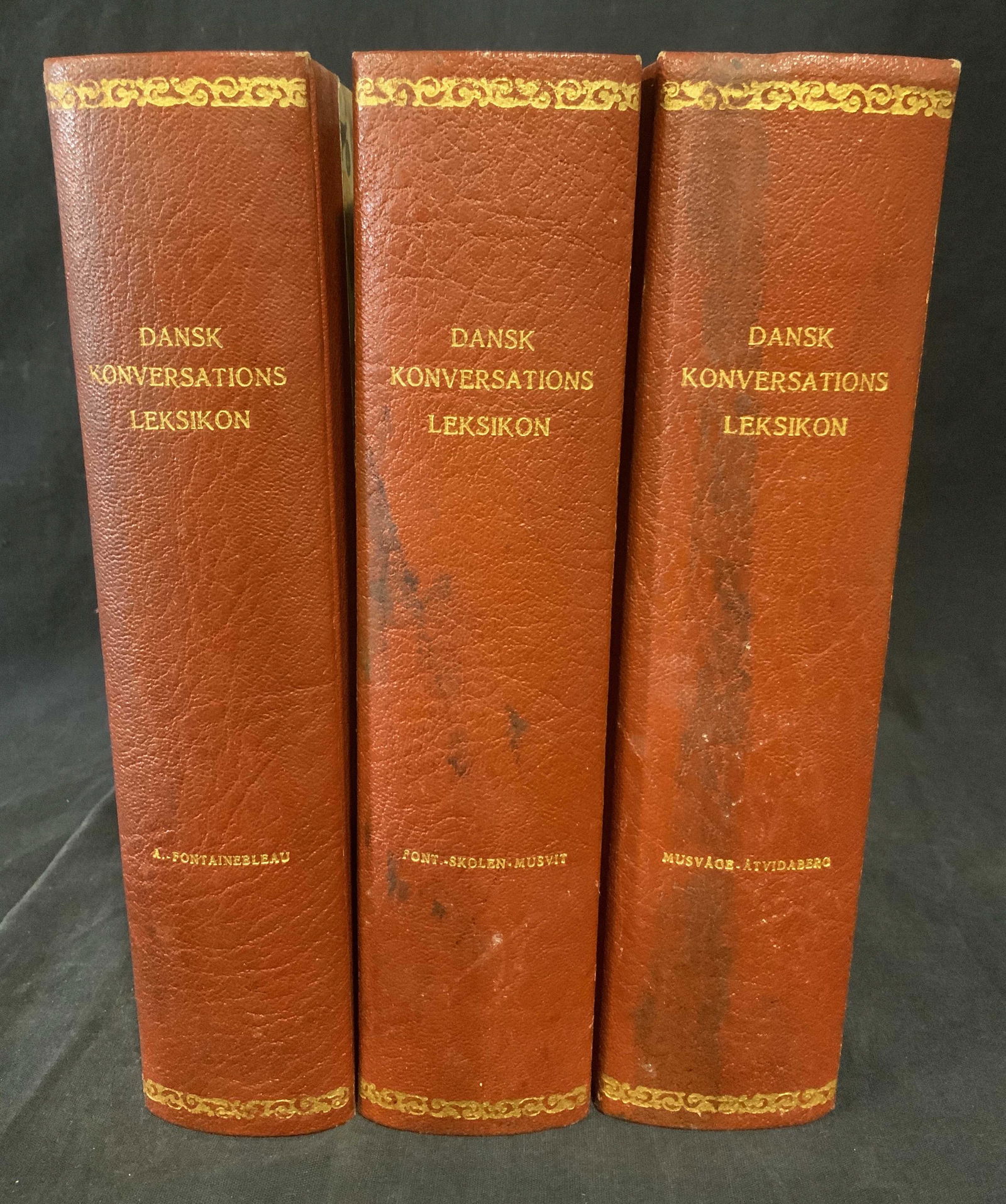 Three DANSK KONVERSATIONS LEKSIKON (1 of 6)