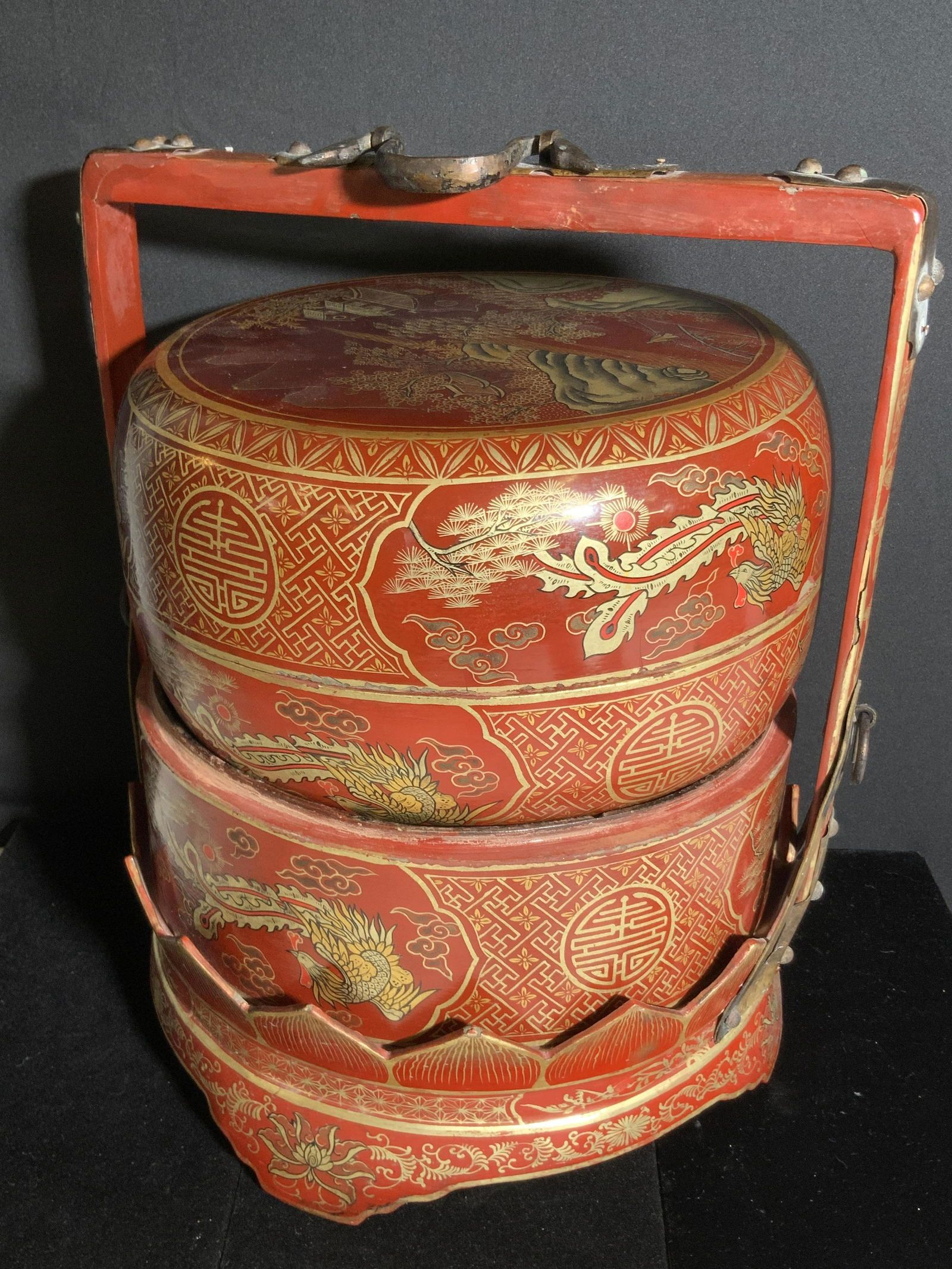 Handcrafted & Painted Wooden Asian Wedding Basket (1 of 10)