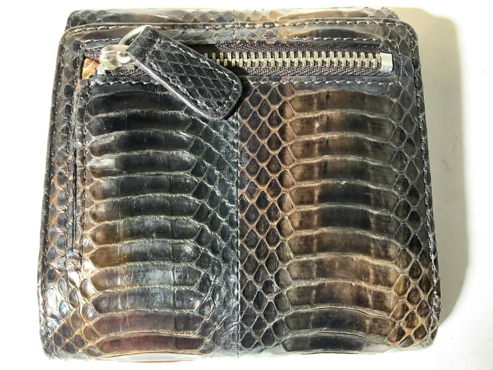 Lot 2 Genuine Leather Unisex Wallets, Snakeskin (1 of 10)