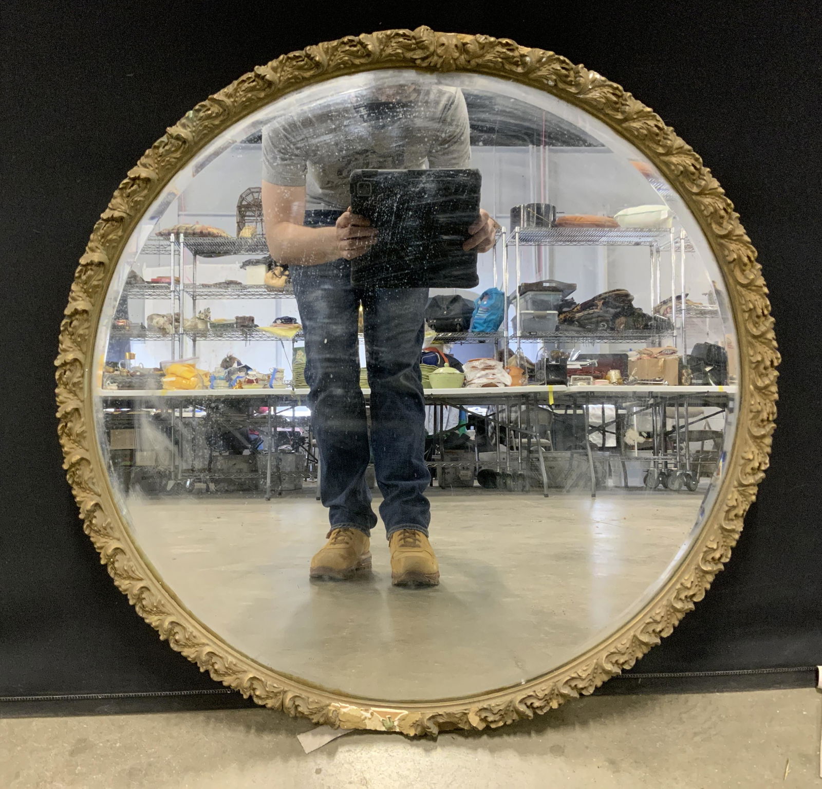 Vintage Carved Wood Framed Mirror (1 of 6)