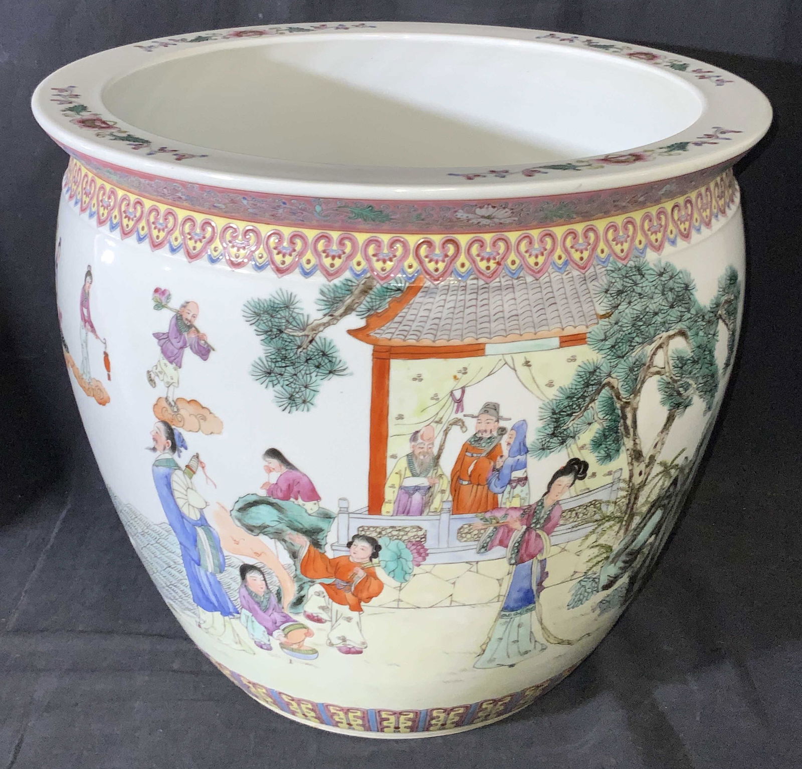 Hand Painted Asian Porcelain Fishbowl Planter (1 of 11)