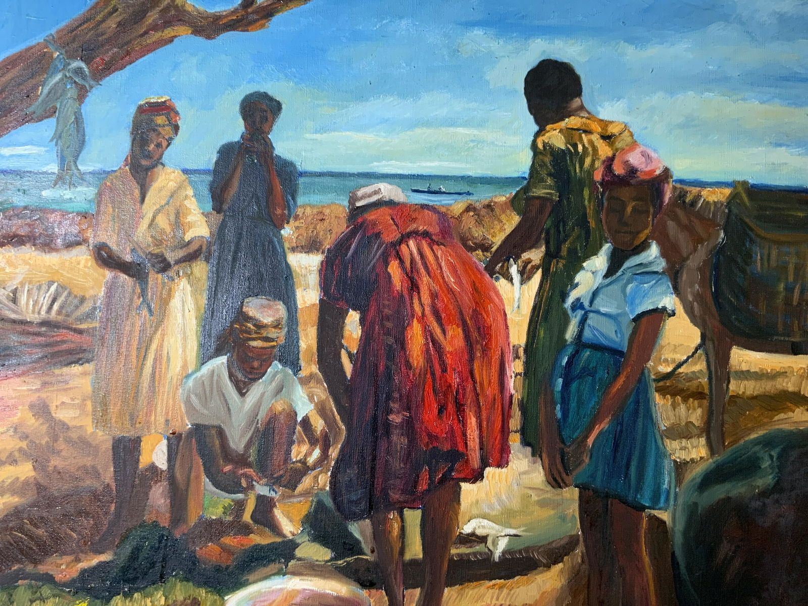 Signed Acrylic Painting of Islanders Artwork (1 of 6)