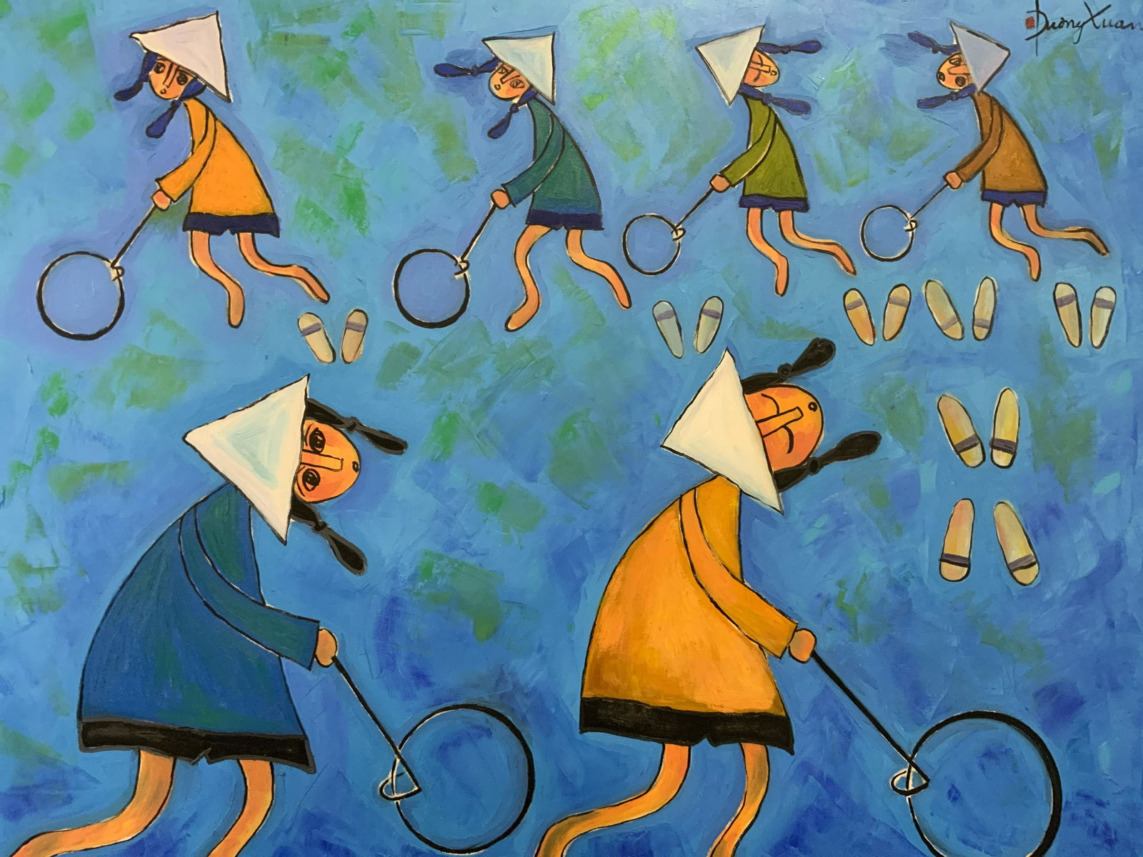 DUONG XUAN Signed Oil on Canvas (1 of 6)