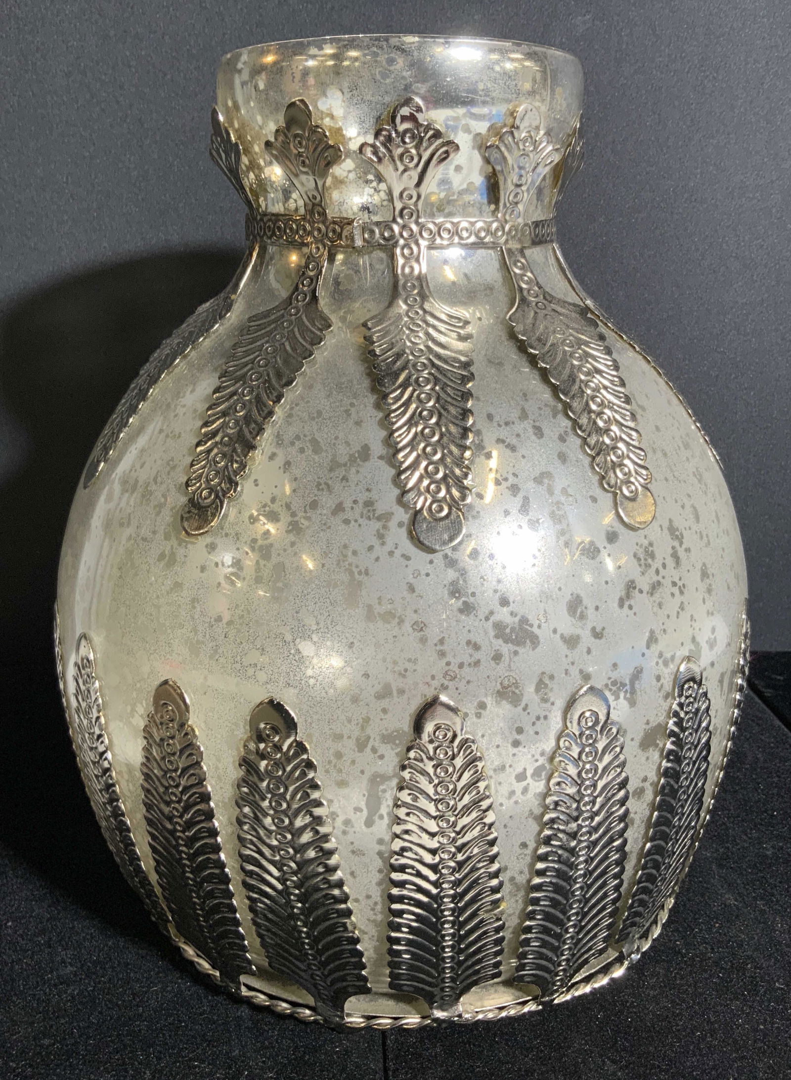 POTTERYBARN Signed Glass & Metal Accent Vase (1 of 10)