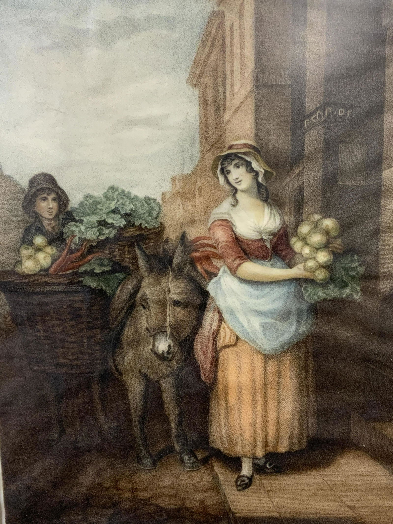 Signed Lithograph Merchant Selling Vegetables (1 of 8)