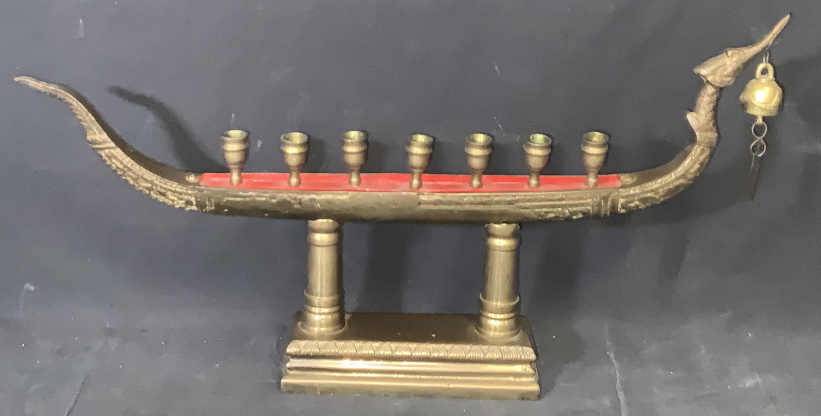 Brass Dragon Boat Candelabra (1 of 11)
